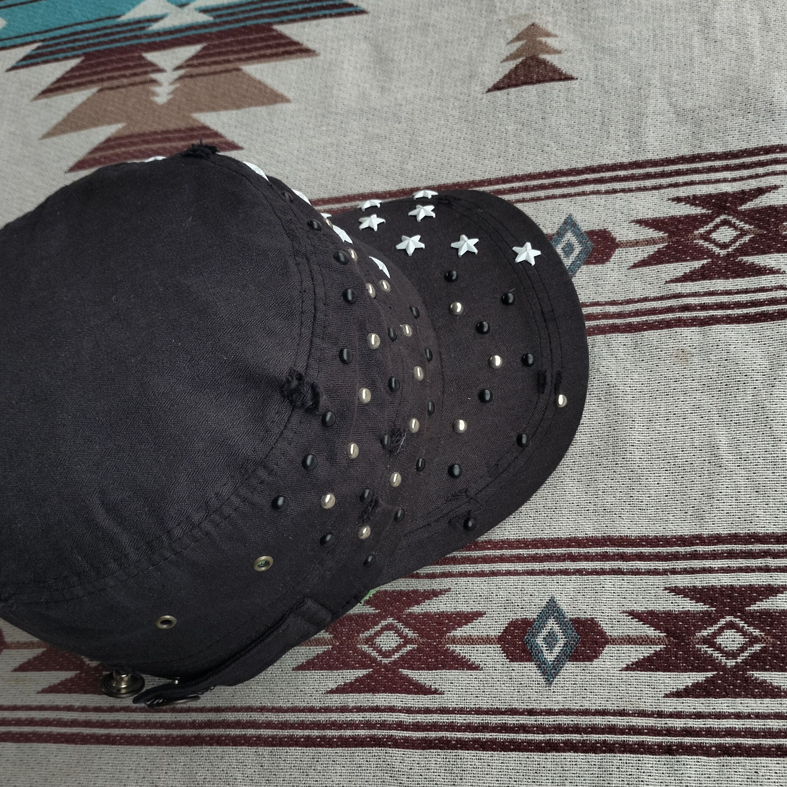 GOA Y2k Vkei Blu pepe stars studded cadet hat Size ONE SIZE - 3 Thumbnail