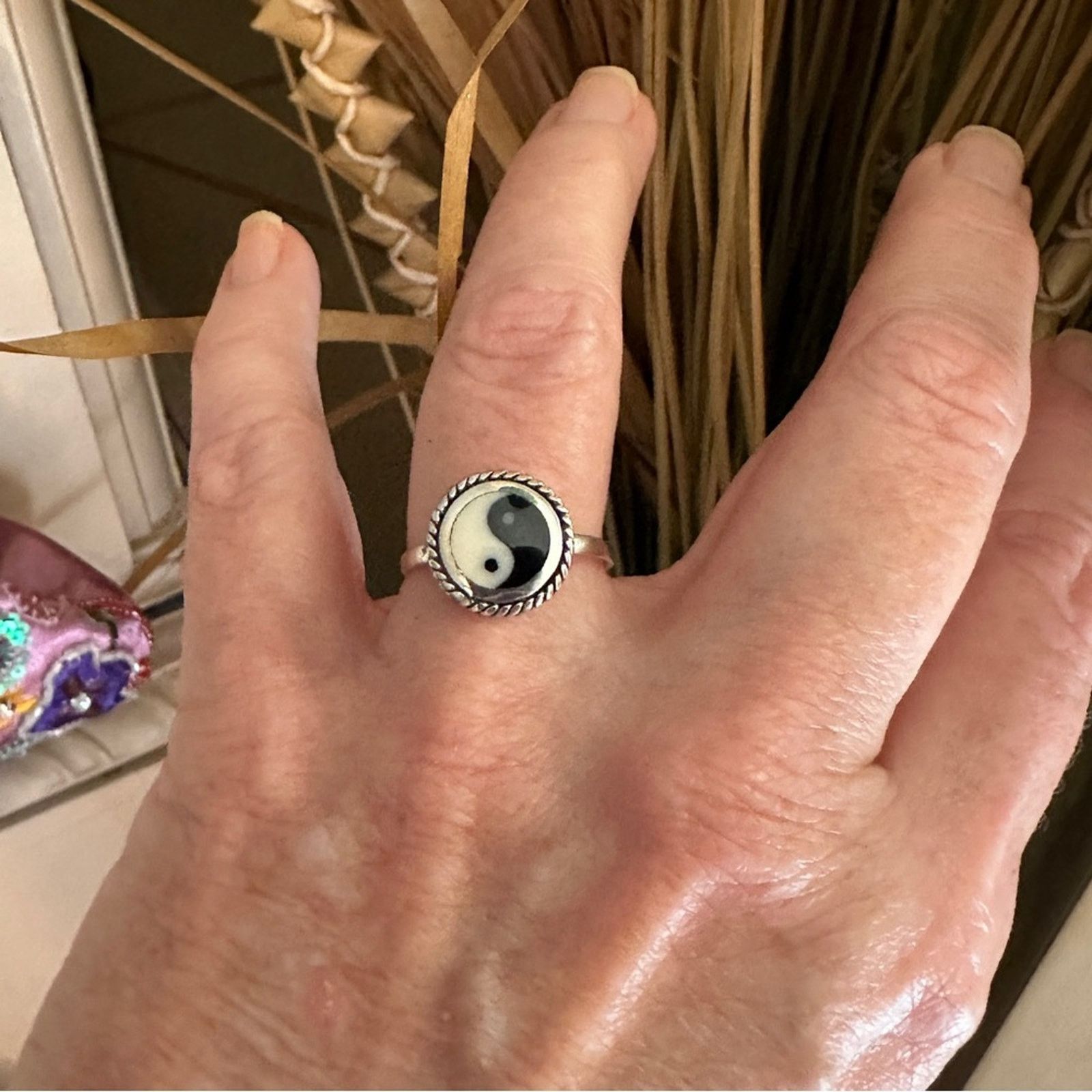 The Unbranded Brand Yin And Yang Sterling Silver Ring, Boho Ring, Yoga Ring Size ONE SIZE - 5 Thumbnail