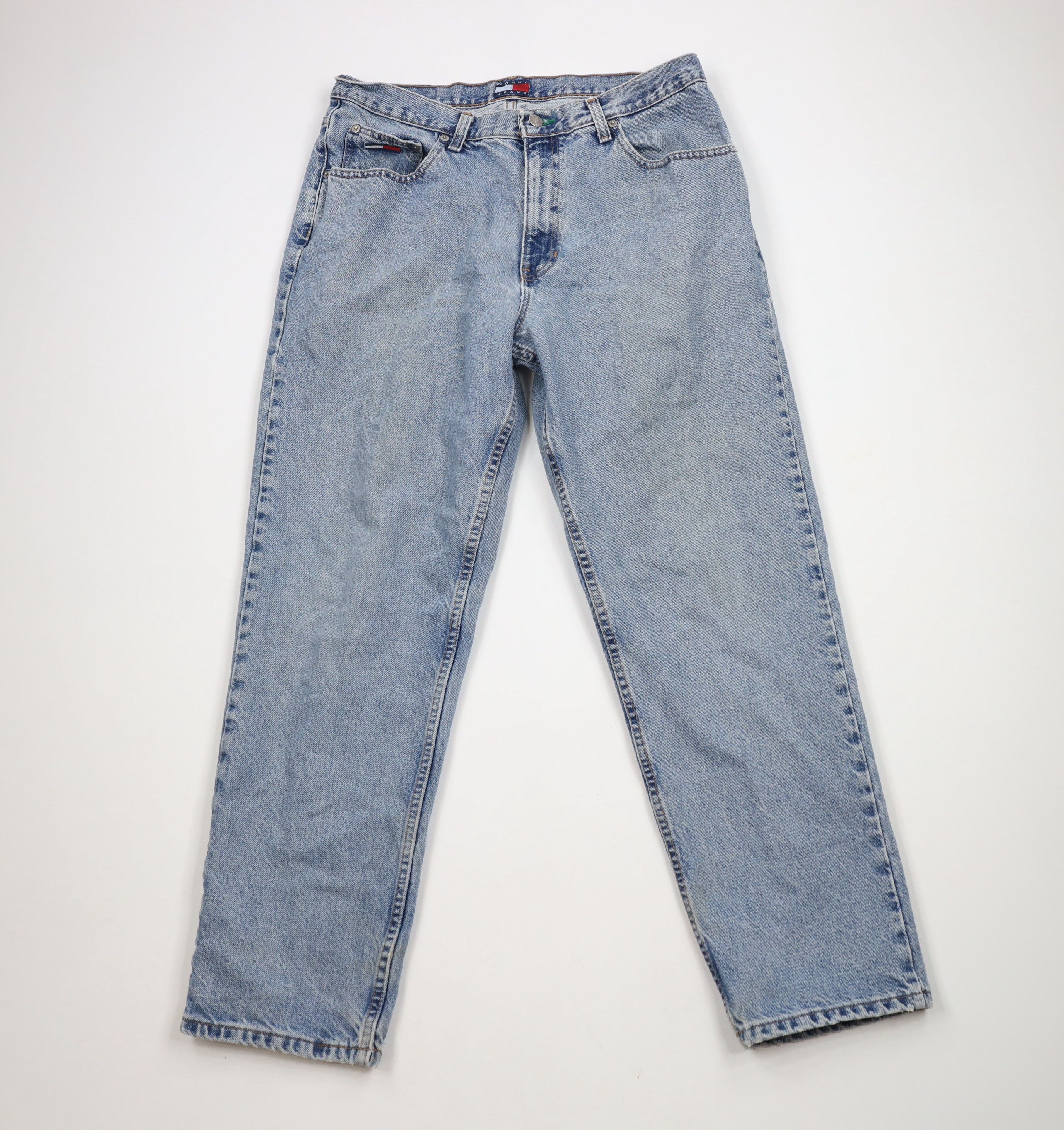 Tommy Hilfiger × Vintage Vintage 90s Tommy Hilfiger Spell Out Straight Leg Jeans USA Size US 34 / EU 50 - 1 Thumbnail