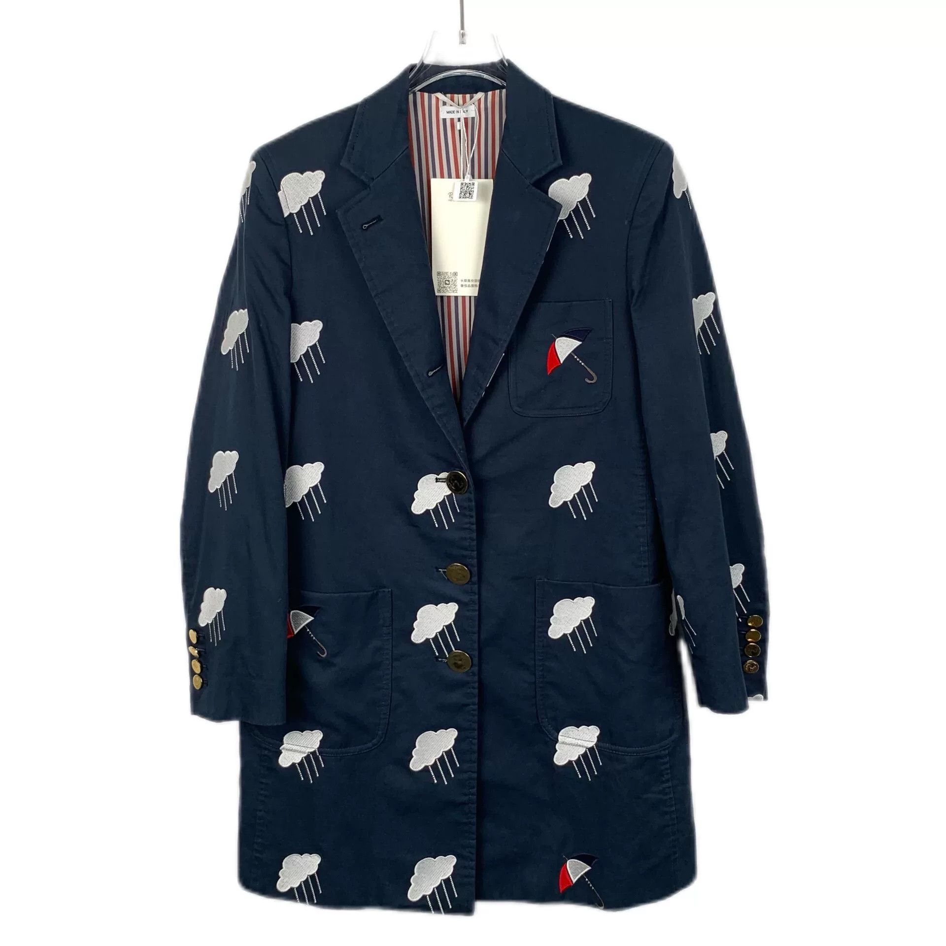 Thom Browne thom browne navy cloud print blazer Size US M / EU 48-50 / 2 - 1 Thumbnail