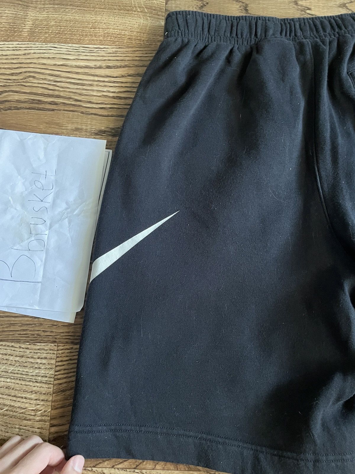 Nike Nike Big Swoosh Shorts Black large vintage sportswear Size US 33 - 16 Thumbnail
