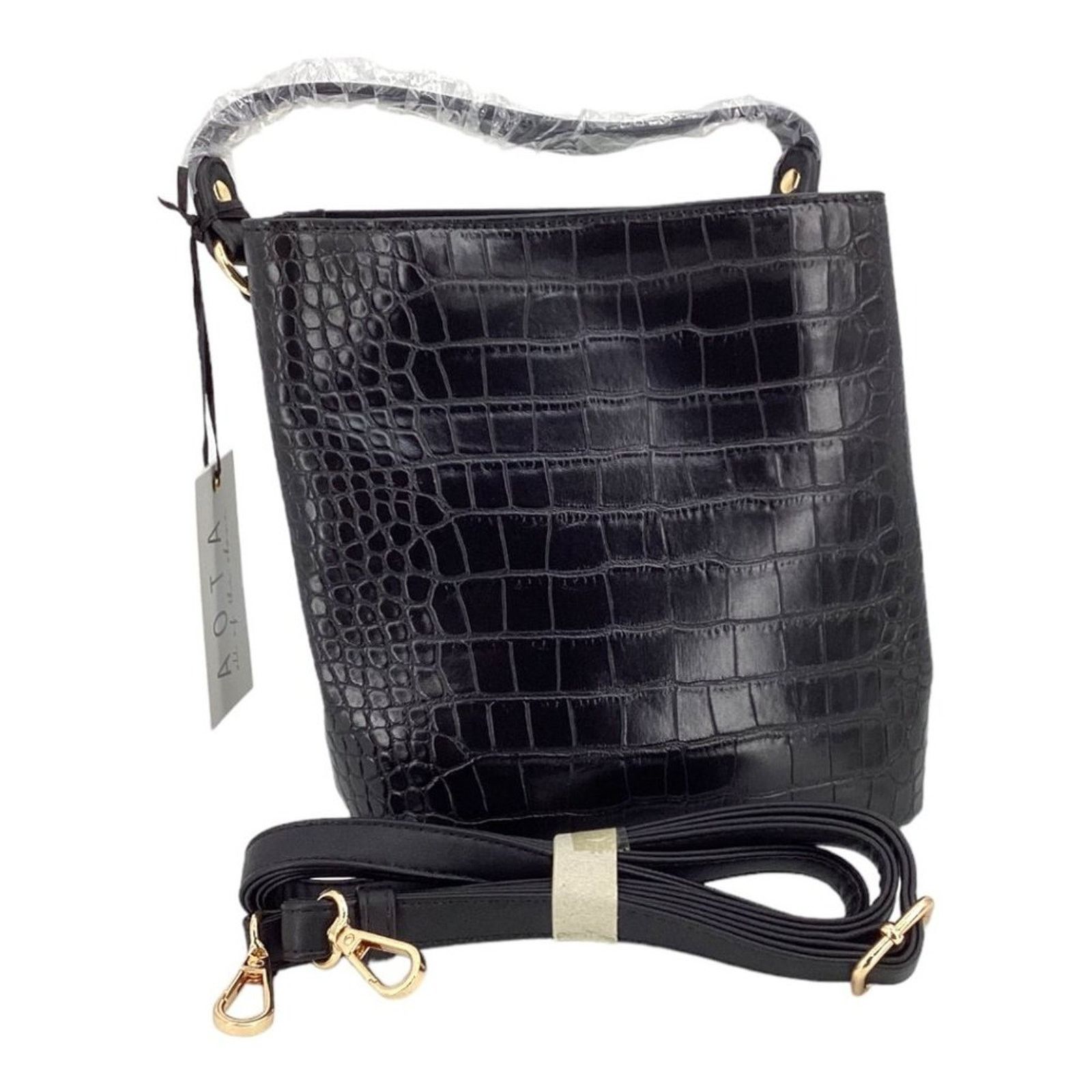 Other AOTA Elena Black Croc Top Handle Bucket Bag NWT $188 MSRP Size ONE SIZE - 3 Thumbnail