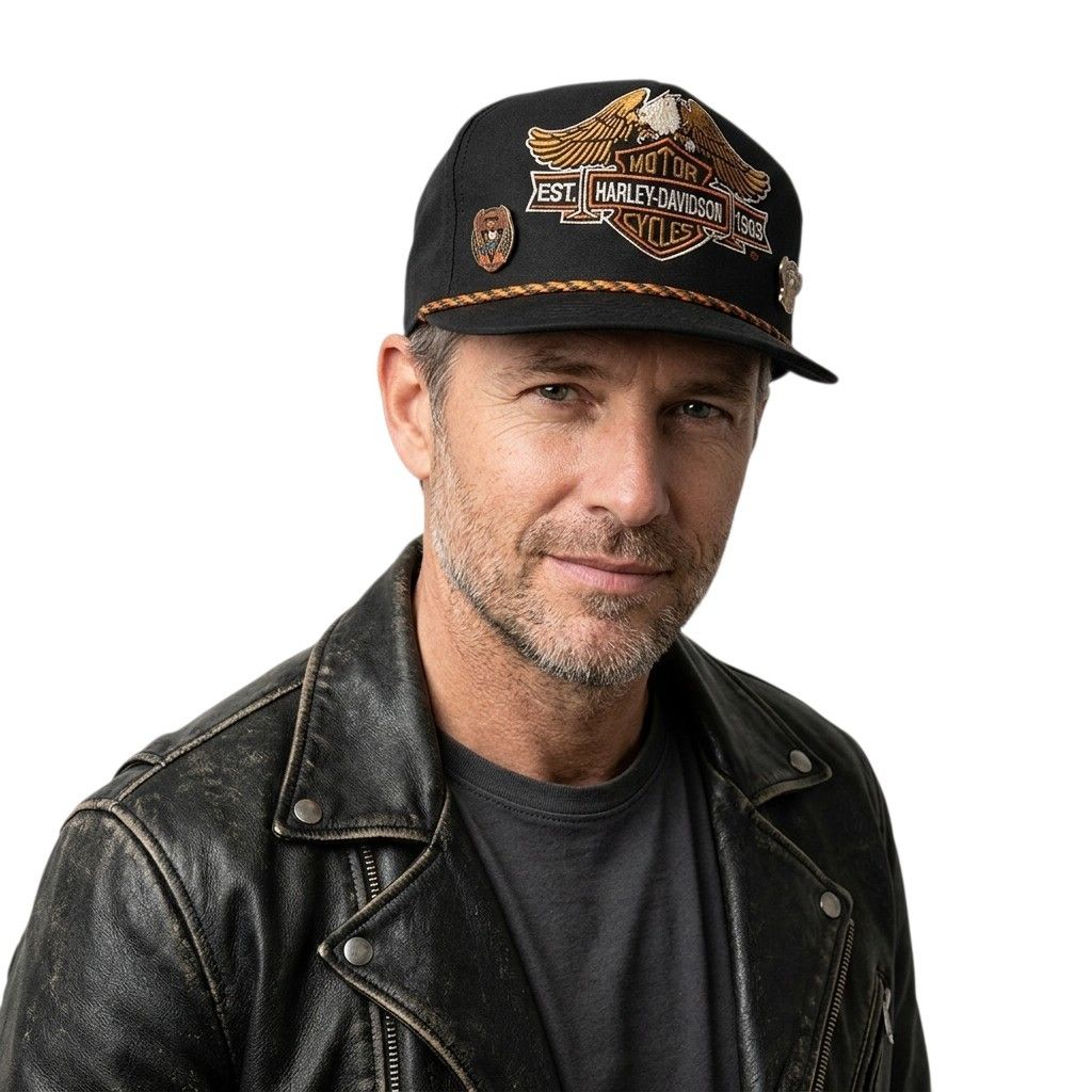 Harley Davidson Rare💥 Vintage 70s harley davidson motorcycle embroidery cap Size ONE SIZE - 1 Thumbnail