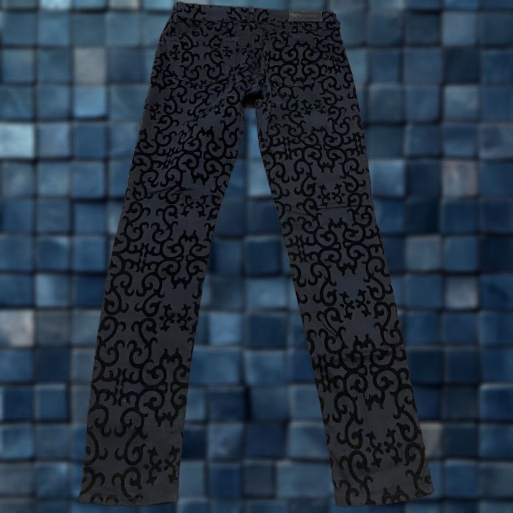 Velvet BIG STAR Jeans 26 Black Geometric Velvet Burnout Andrea Skinny Mid Rise Womens Shirt Size 26" / US 2 / IT 38 - 1 Thumbnail