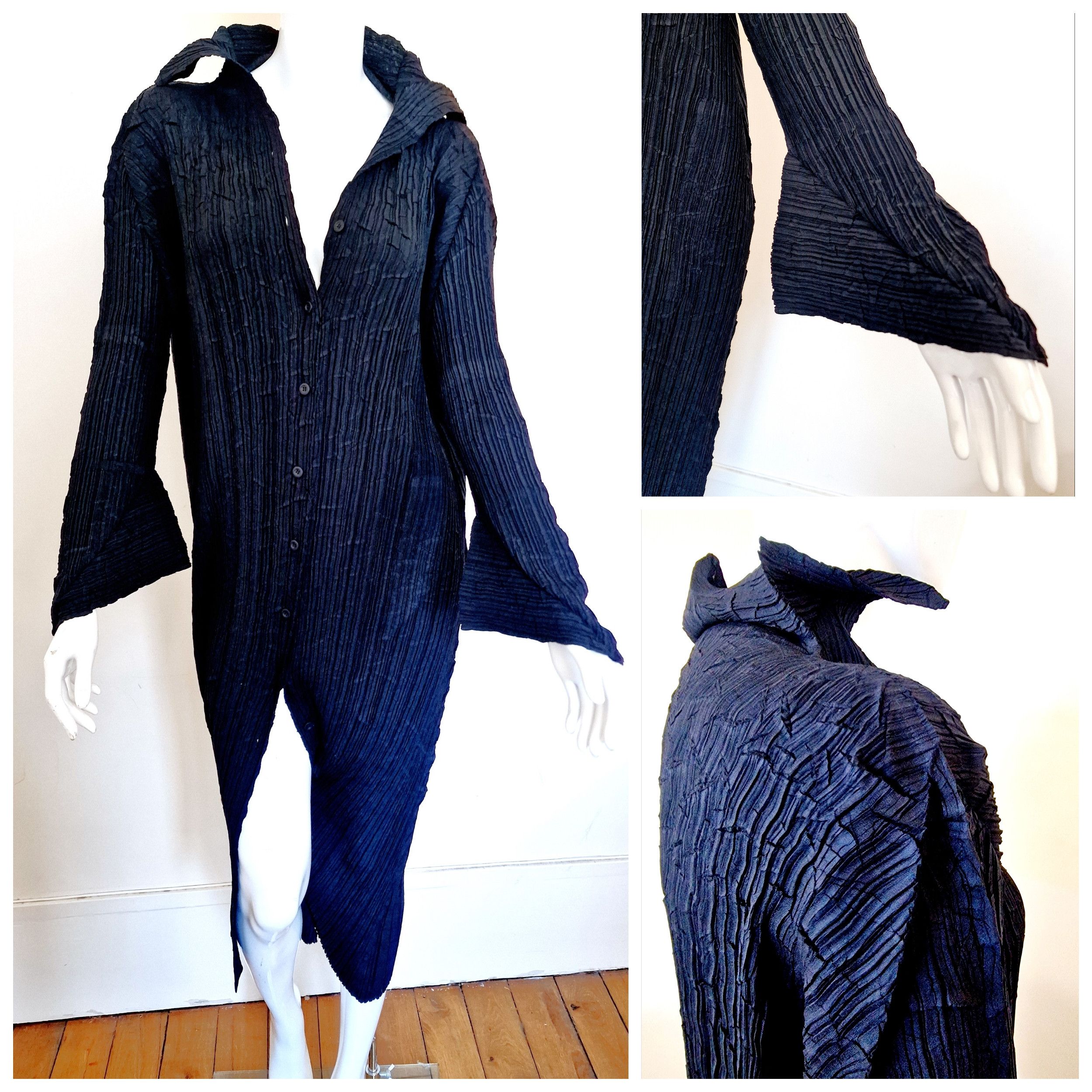 Issey Miyake Issey Miyake Gown Vamipire Collar 80s 90s BMaxi Coat Dress Size L / US 10 / IT 46 - 1 Thumbnail