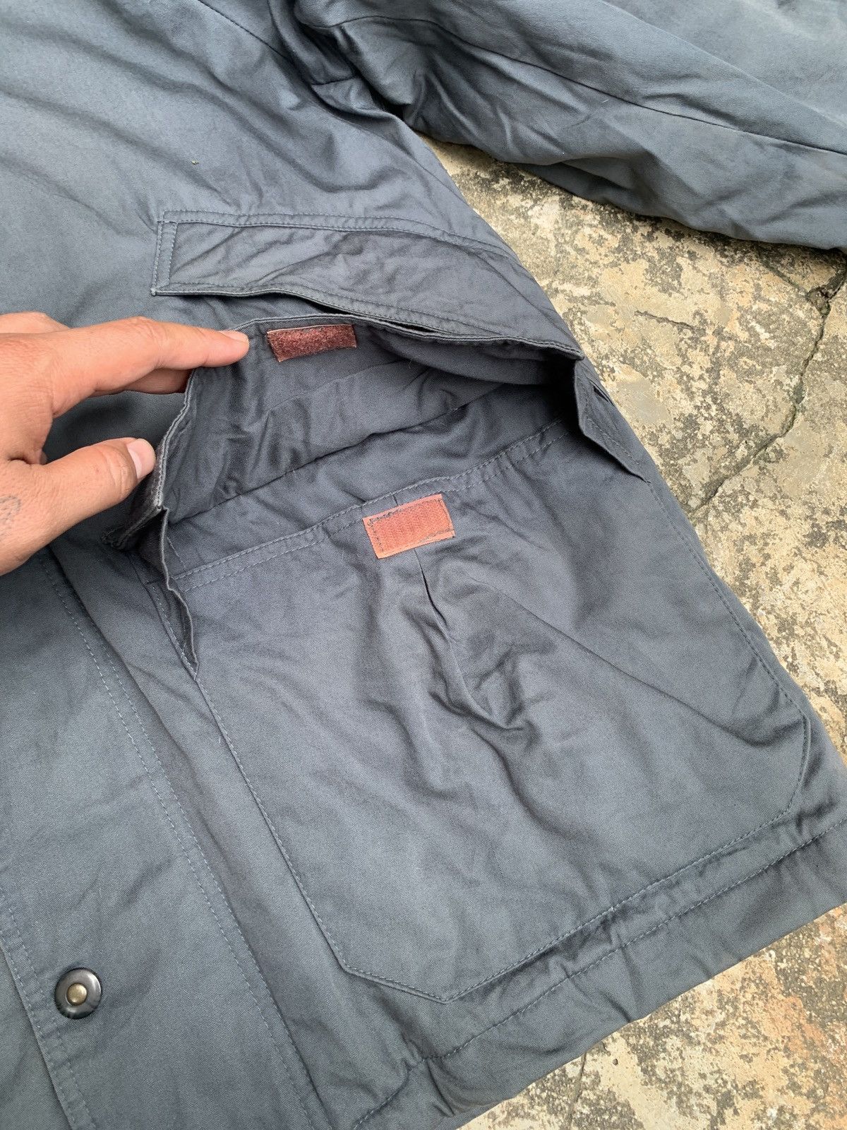 Japanese Brand × Vintage 1990s Poulbot Green Quilted Winter Motorcycles Parka Jacket Size US L / EU 52-54 / 3 - 5 Thumbnail