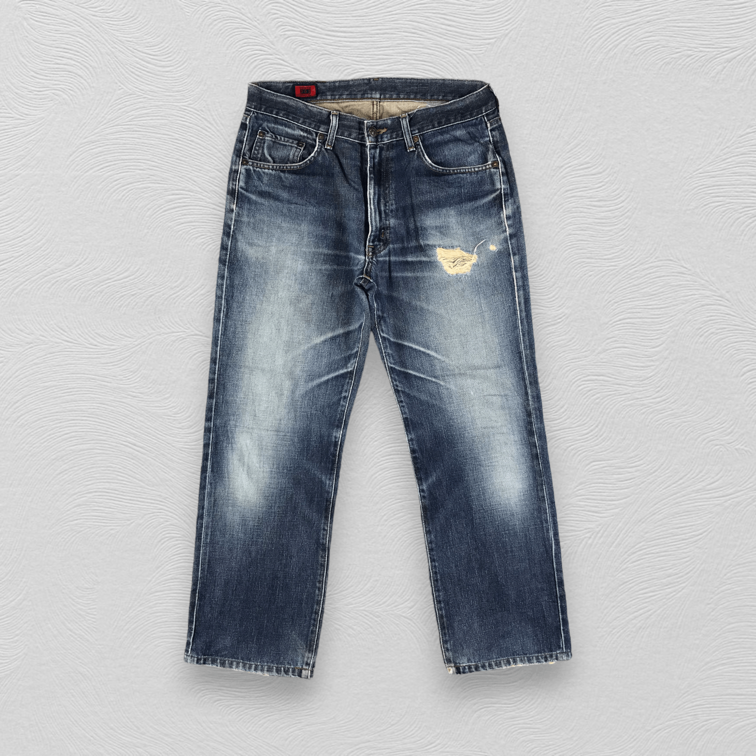 Edwin Vintage Edwin 503 Jeans Faded Blue Distressed Denim KJ1682 Size US 33 - 1 Thumbnail