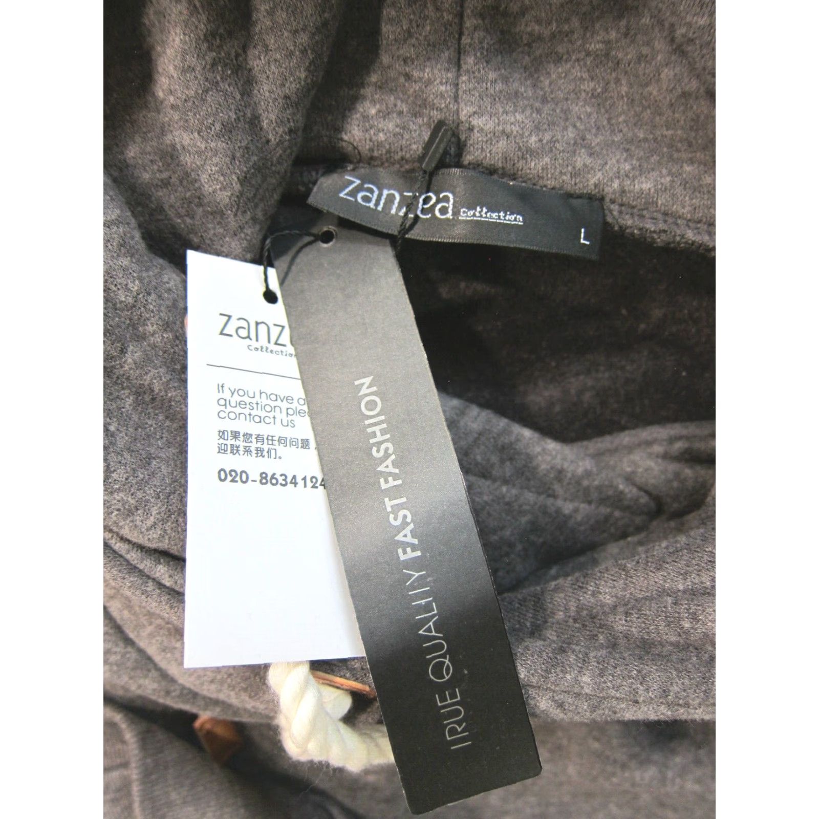 Vintage NWT Zanzea Grey Stretch Soft Hooded Pullover Pocket Sweatshirt Women Large Size L / US 10 / IT 46 - 3 Thumbnail