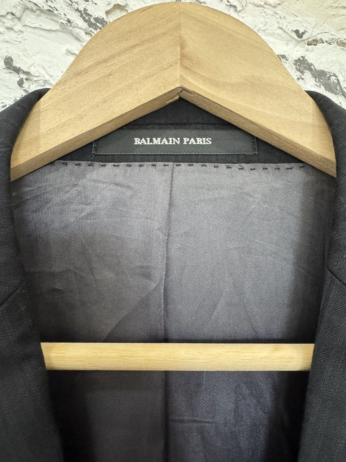 Balmain Balmain Paris Blazer Men's Suit Jacket Black Pin Stripe Size 40L - 6 Thumbnail