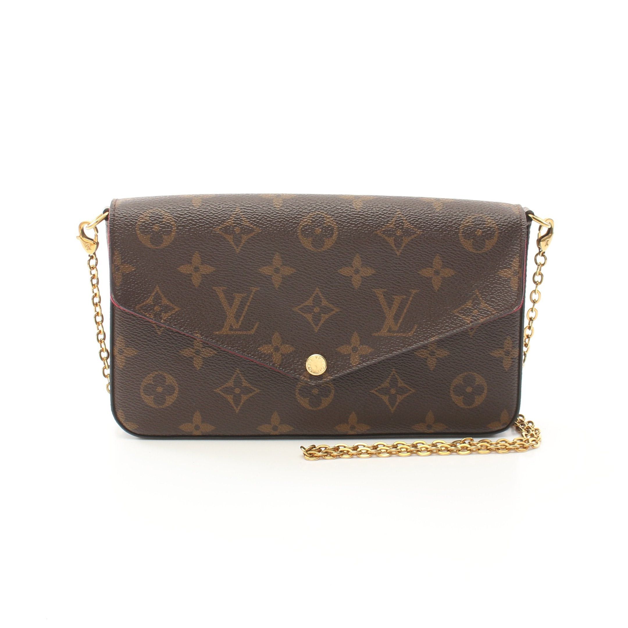 Louis Vuitton Louis Vuitton Pochette Felicie Monogram Fuchsia Chain Shoulder Bag Brown Size ONE SIZE - 1 Thumbnail