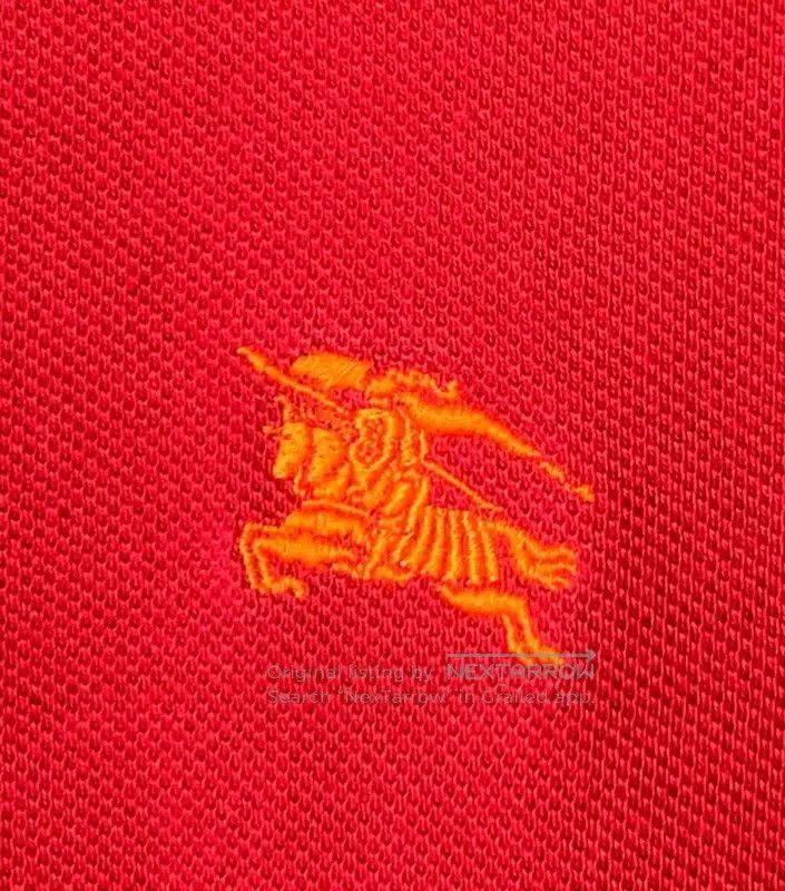 Burberry Burberry Red Cotton Men's Polo Shirt. Size US S / EU 44-46 / 1 - 2 Thumbnail