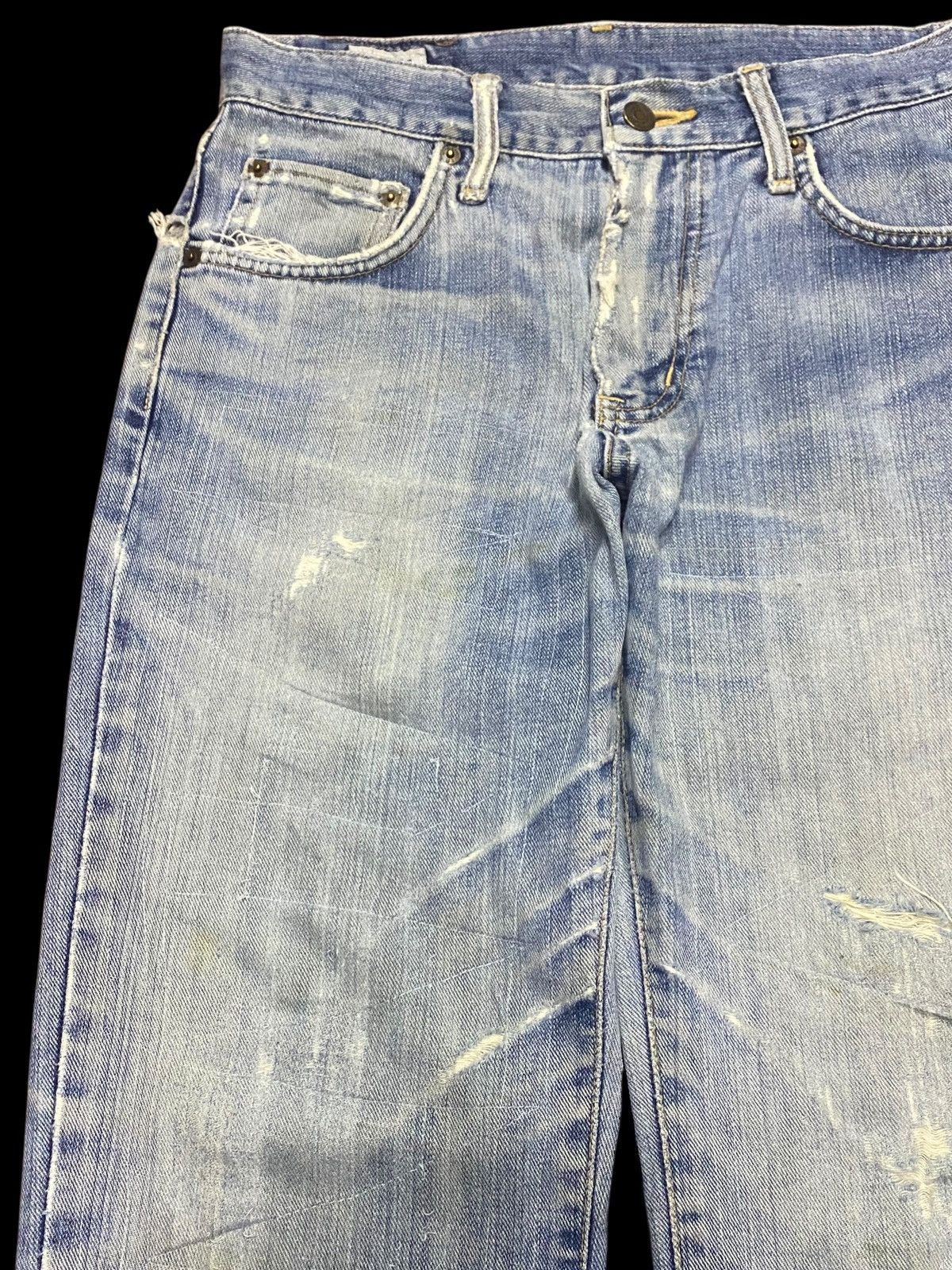 Junya Watanabe Vintage Edwin Patched Faded Wash Distressed Jeans Size US 30 / EU 46 - 7 Thumbnail