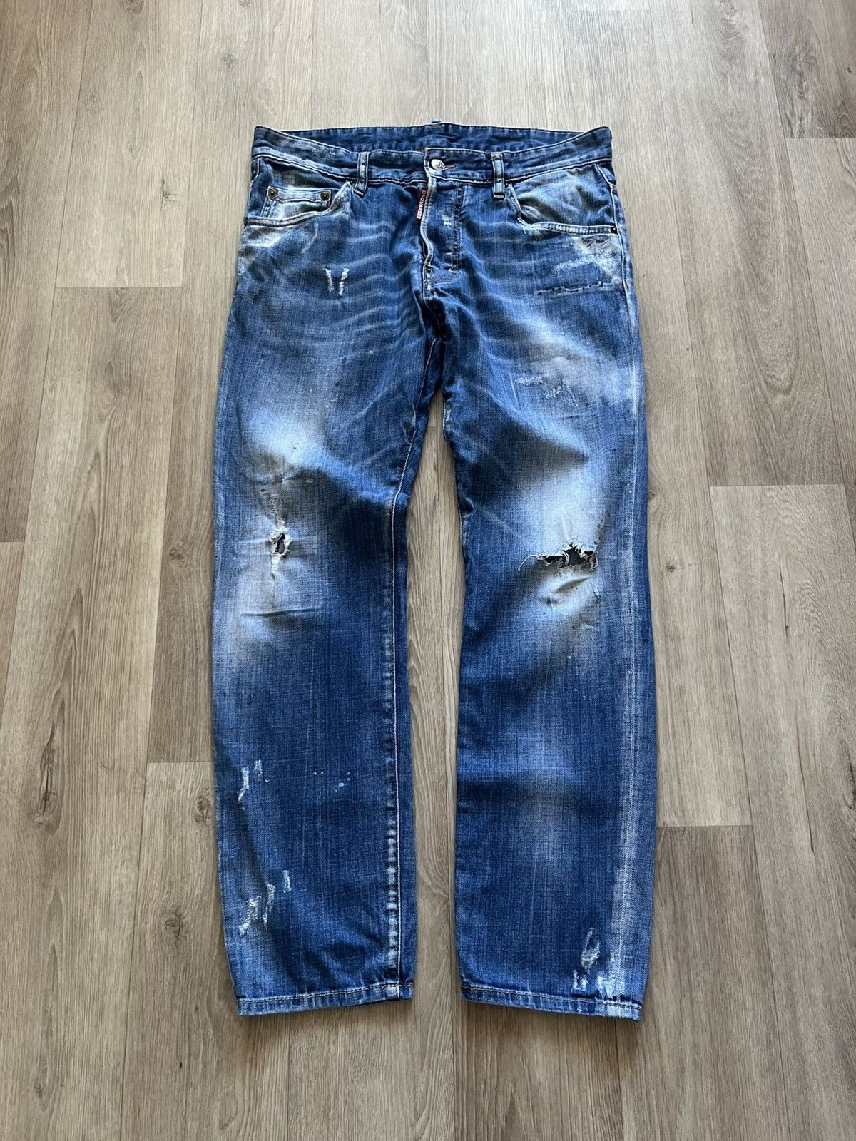 Dsquared2 Dsquared2 Denim Blue Distressed Jeans Size US 32 / EU 48 - 1 Thumbnail