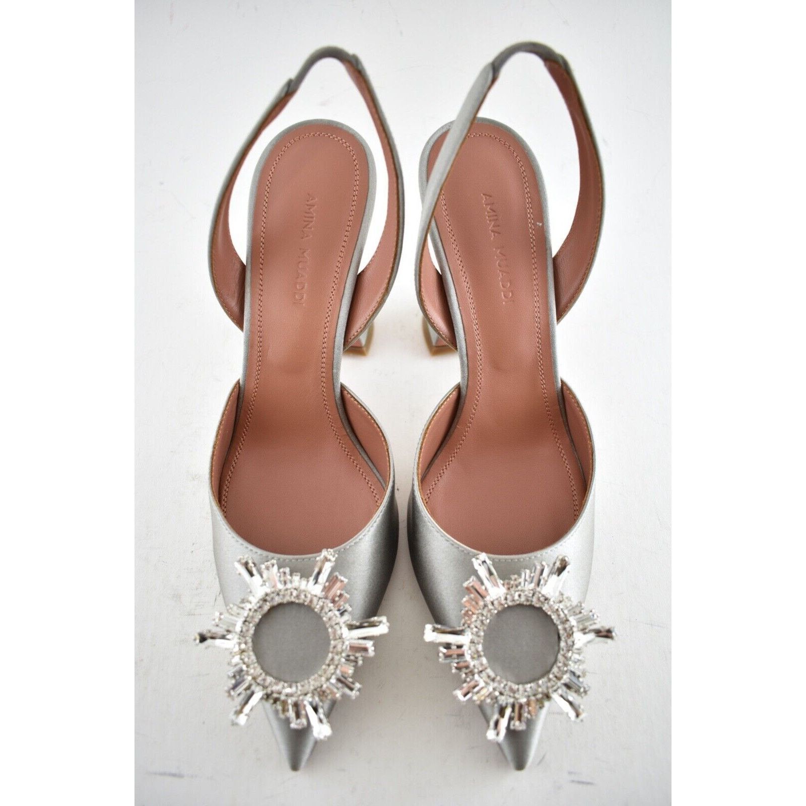 Amina Muaddi Begum Sling Sat Crystal Slingback Sandal Heel Pump 37.5 Size US 7.5 / IT 37.5 - 6 Thumbnail