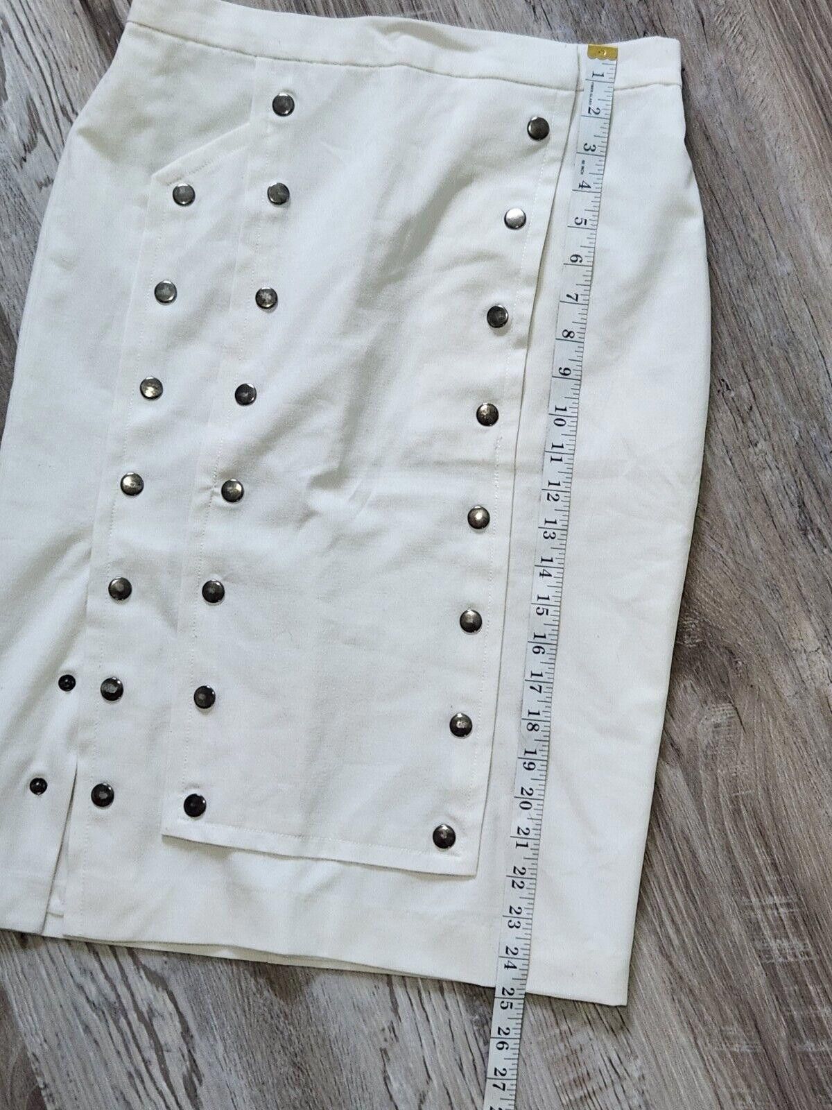 Venus Venus Skirt White Steampunk Pencil Sheath Straight 8 stretch Size 30" / US 8 / IT 44 - 6 Thumbnail