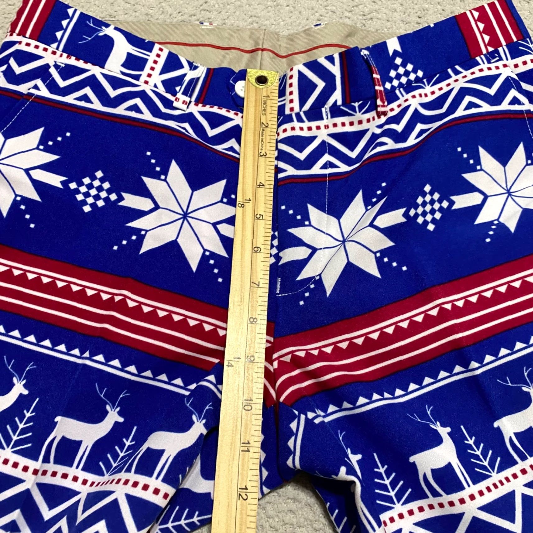 Vintage Opposuits Dress Pants Blue Snowflake Reindeer Christmas Straight 40 Mens Regular XS? Size 40R - 4 Thumbnail