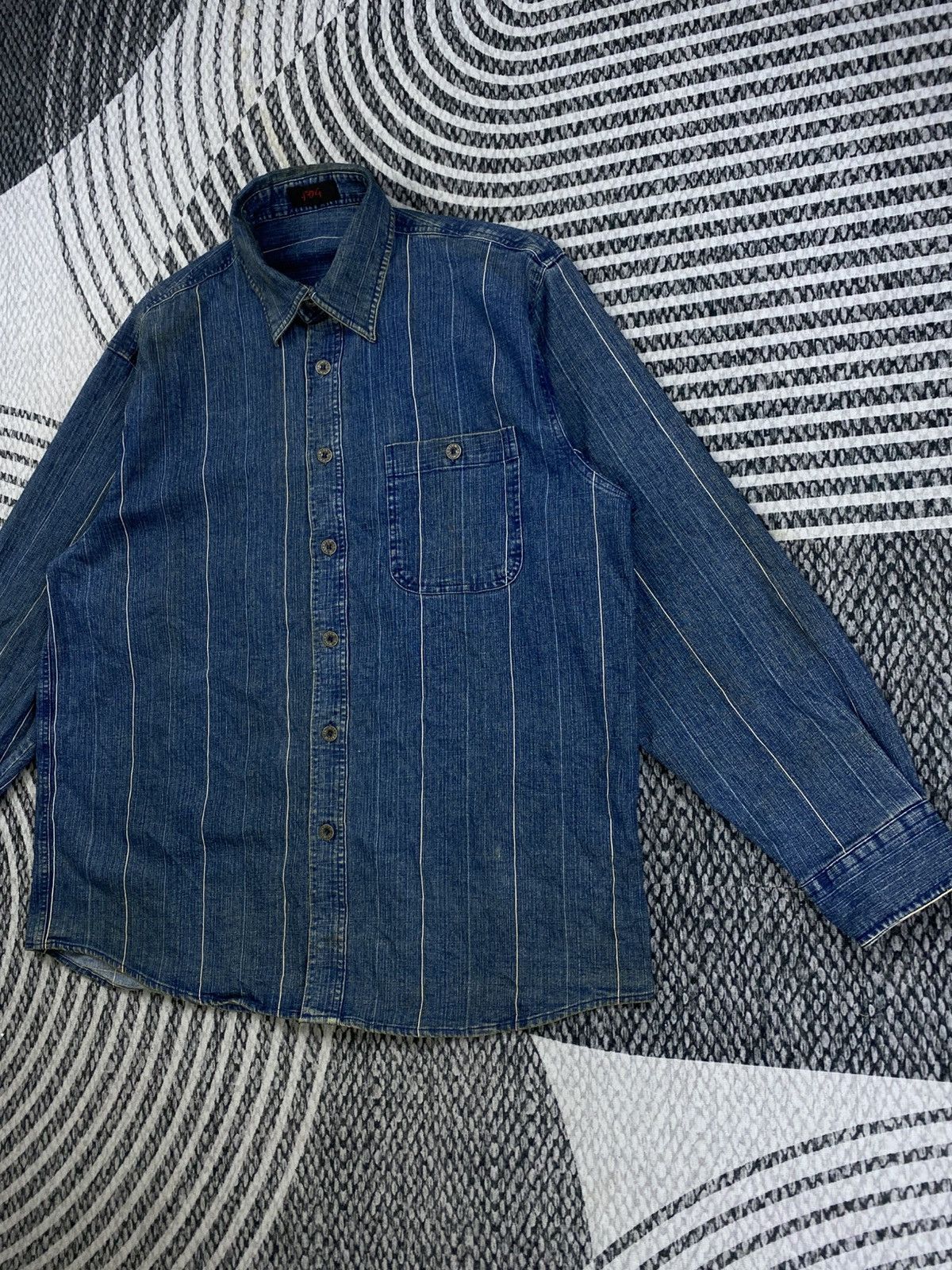 Japanese Brand Vtg STDG Striped Pattern Button Up Shirt Size US XL / EU 56 / 4 - 4 Thumbnail