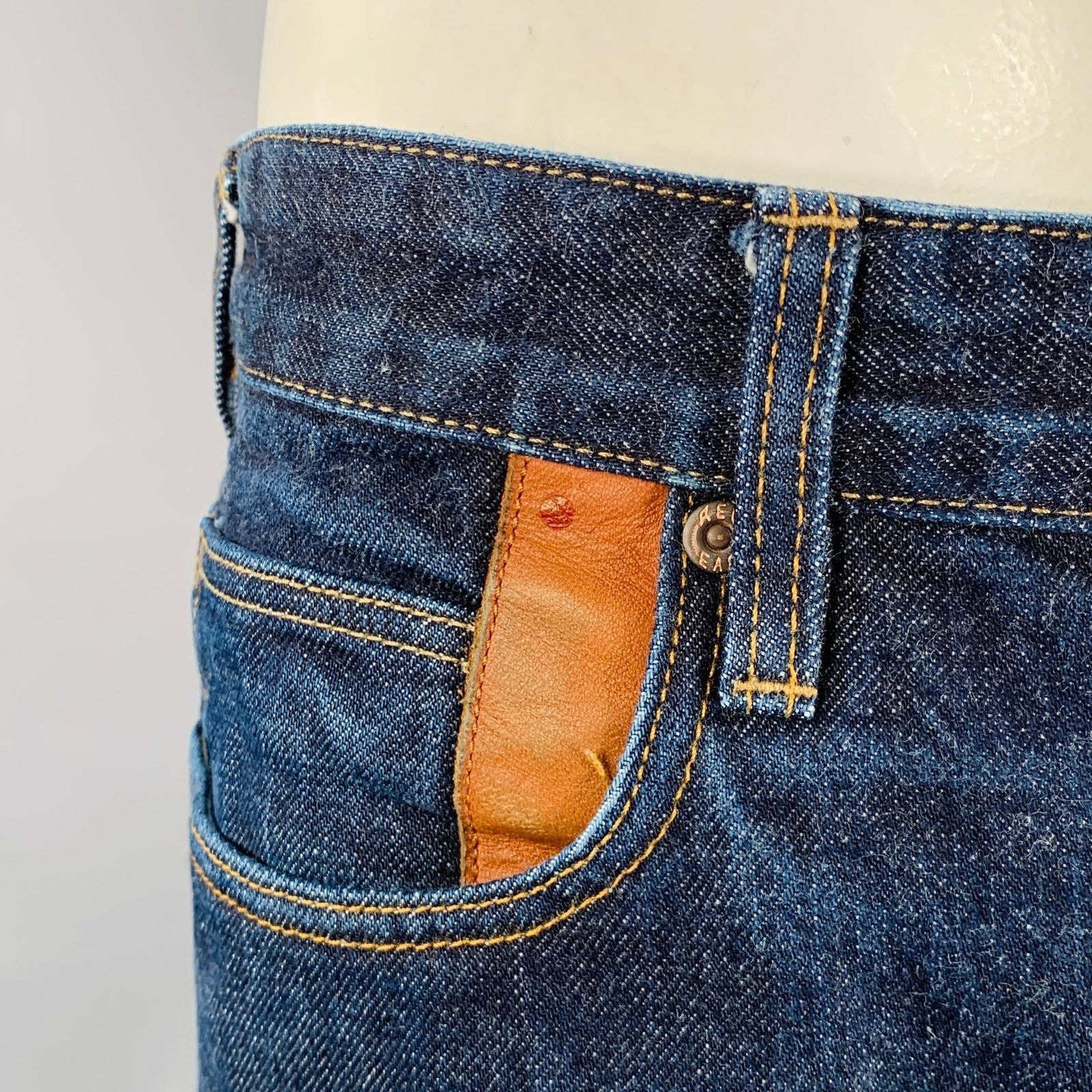 Paul Smith Blue Contrast Stitch Cotton Straight Japanese Selvedge Jeans Size US 36 / EU 52 - 2 Thumbnail