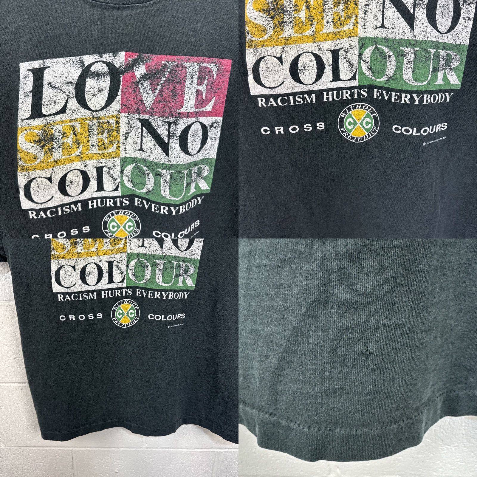 Vintage VINTAGE Cross Colours T Shirt XL Black Crew Neck Short Sleeve Men Size US XL / EU 56 / 4 - 8 Thumbnail