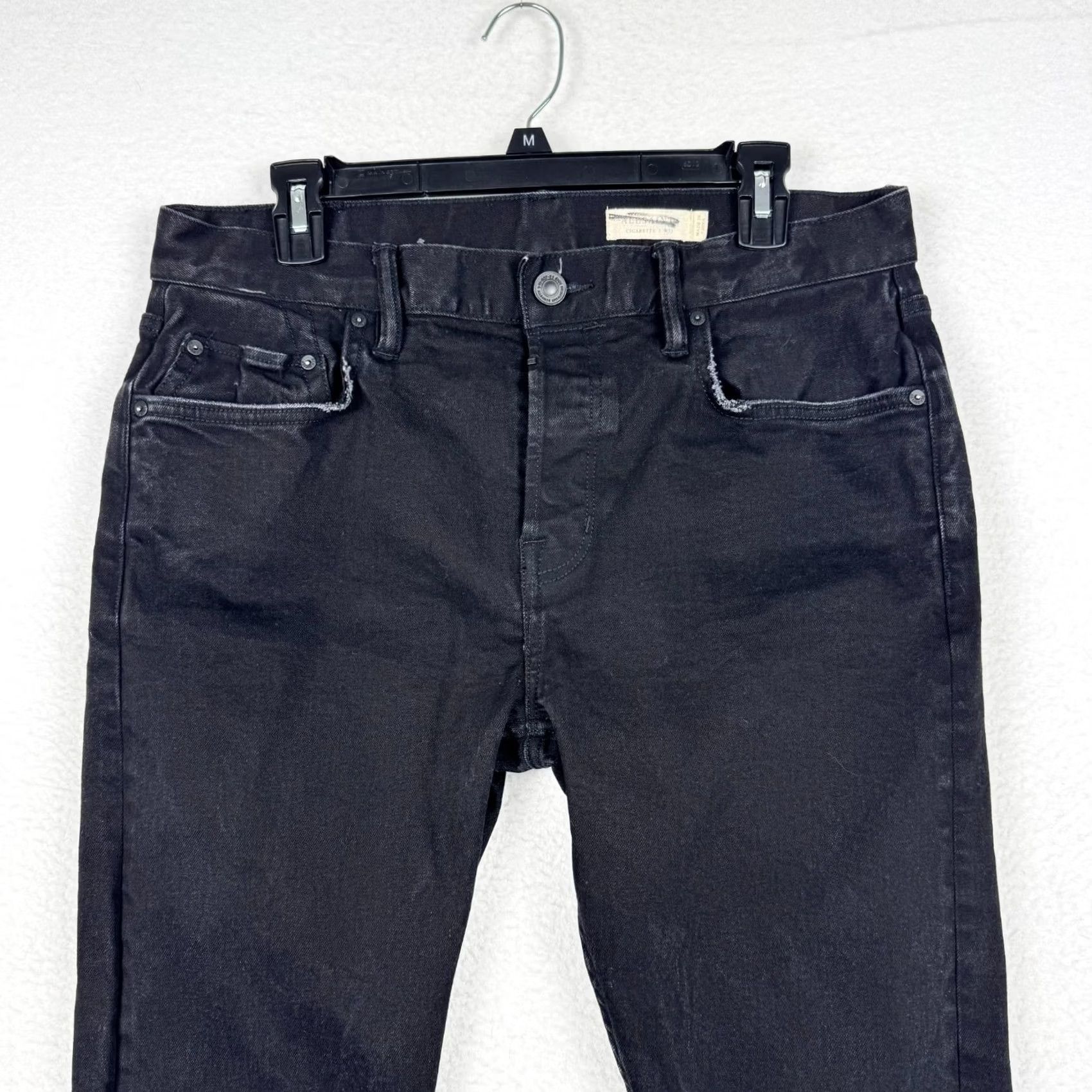 Allsaints ALLSAINTS Jeans Skinny Distressed Black Denim 33 Waist 30 Inseam Slim Cotton Mens Jeans 5-Pocket Stretch Vintage No Size US 33 - 2 Thumbnail