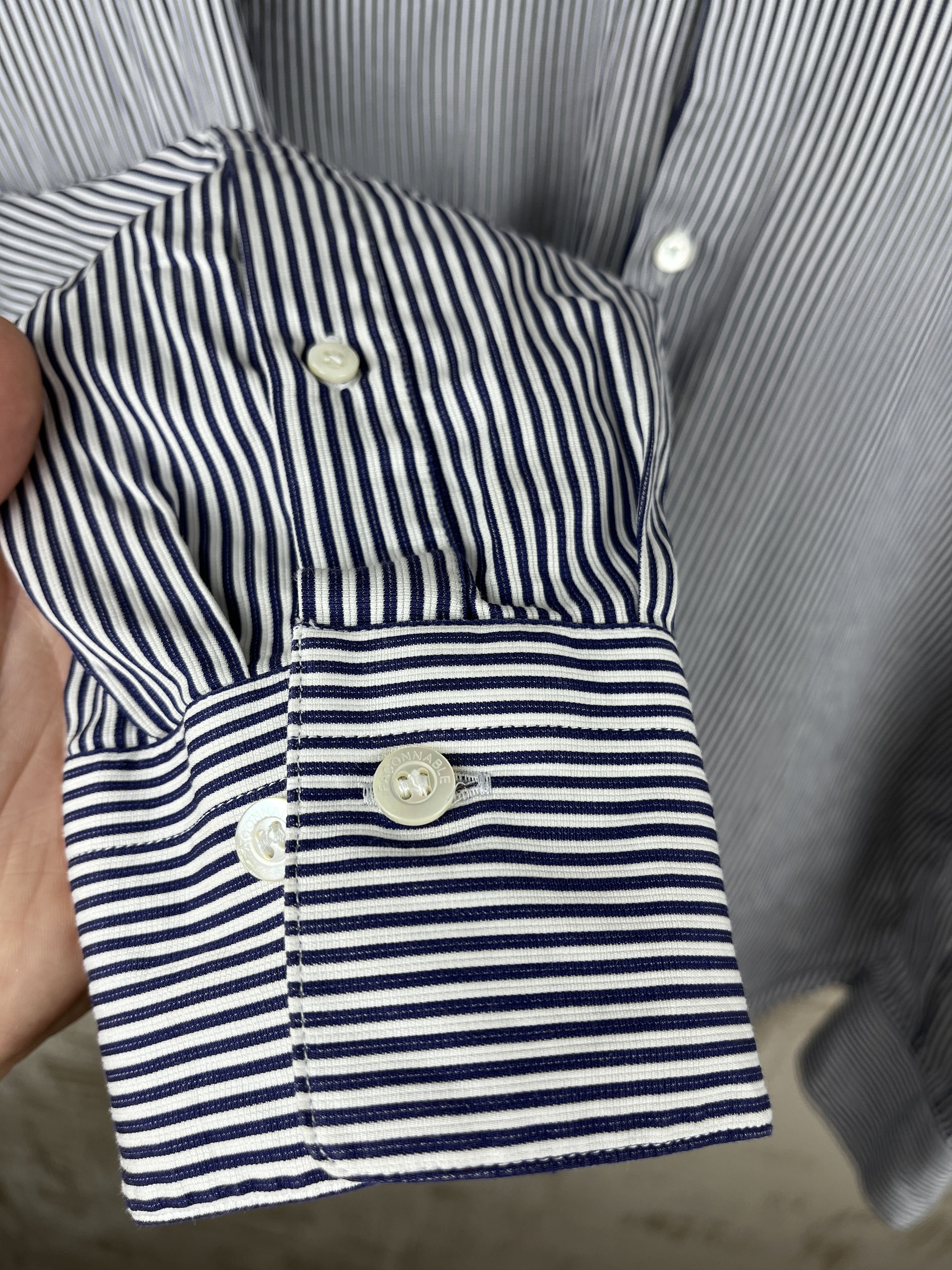 Faconnable Faconnable Striped Long Sleeve Shirt Size 42 - 16.5 Classic Size US L / EU 52-54 / 3 - 9 Thumbnail