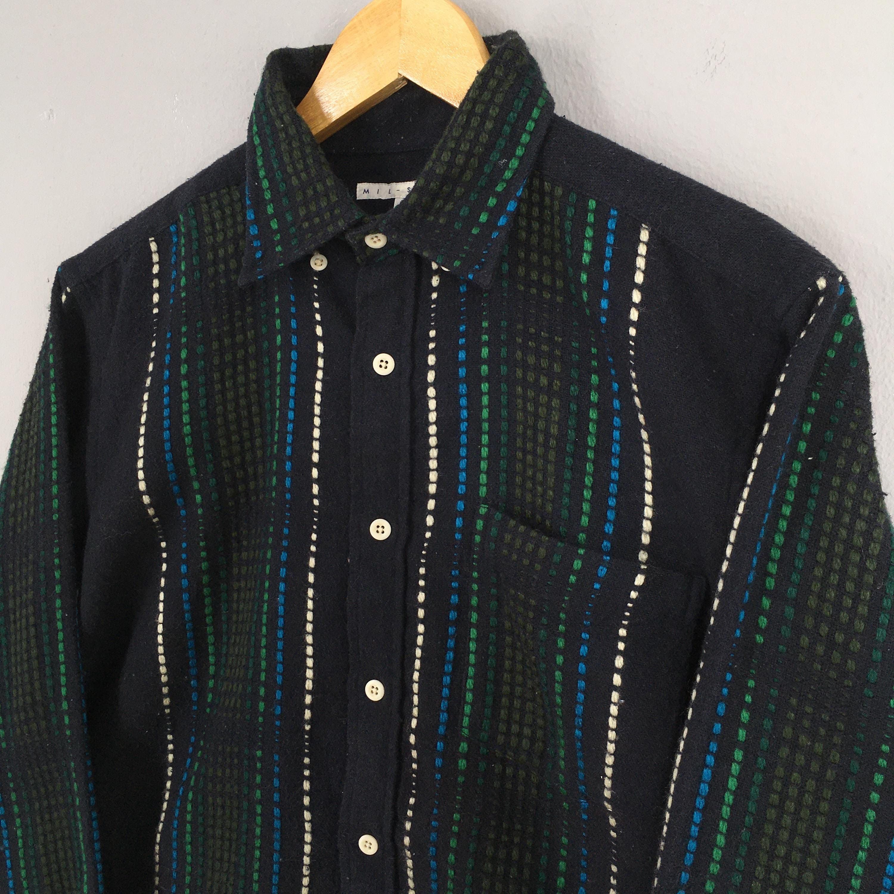 Flannel × Vintage Vintage 80s Mil Spec Black Flannel Rockaboilly Shirt Medium Size US M / EU 48-50 / 2 - 3 Thumbnail