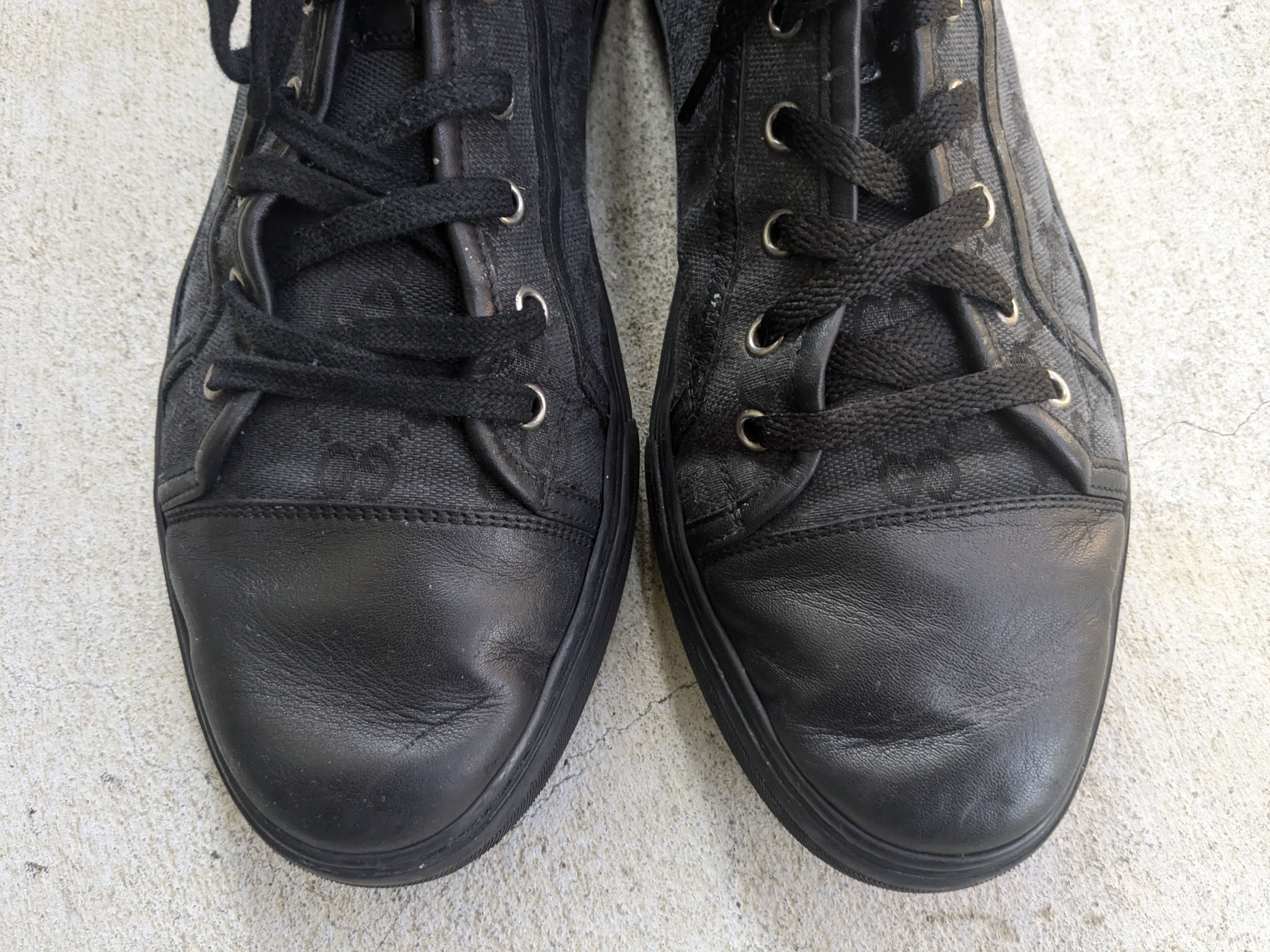 Gucci Gucci Guccissima Sneakers 10.5 Black Monogram Leather Size US 10.5 / EU 43-44 - 5 Thumbnail