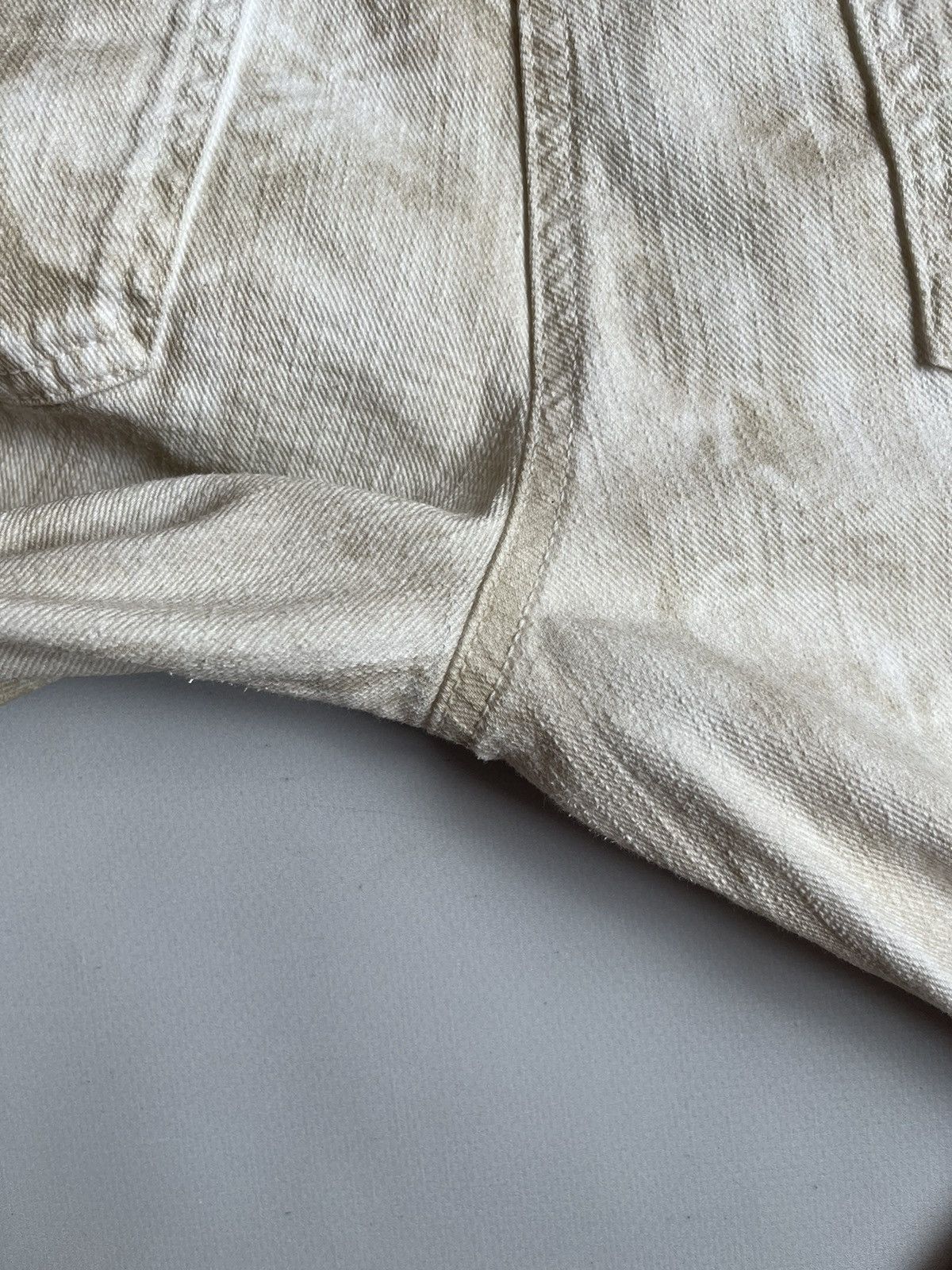 Chanel CHANEL Women Beige Botanical Floral Stripe Denim Pants Size 26" / US 2 / IT 38 - 17 Thumbnail
