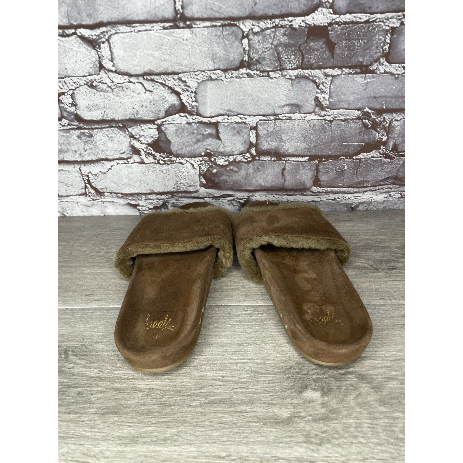 beek Beek Brown Sherpa Lining Brown Suede Leather Slides Sandals Size US 10 / IT 40 - 4 Thumbnail