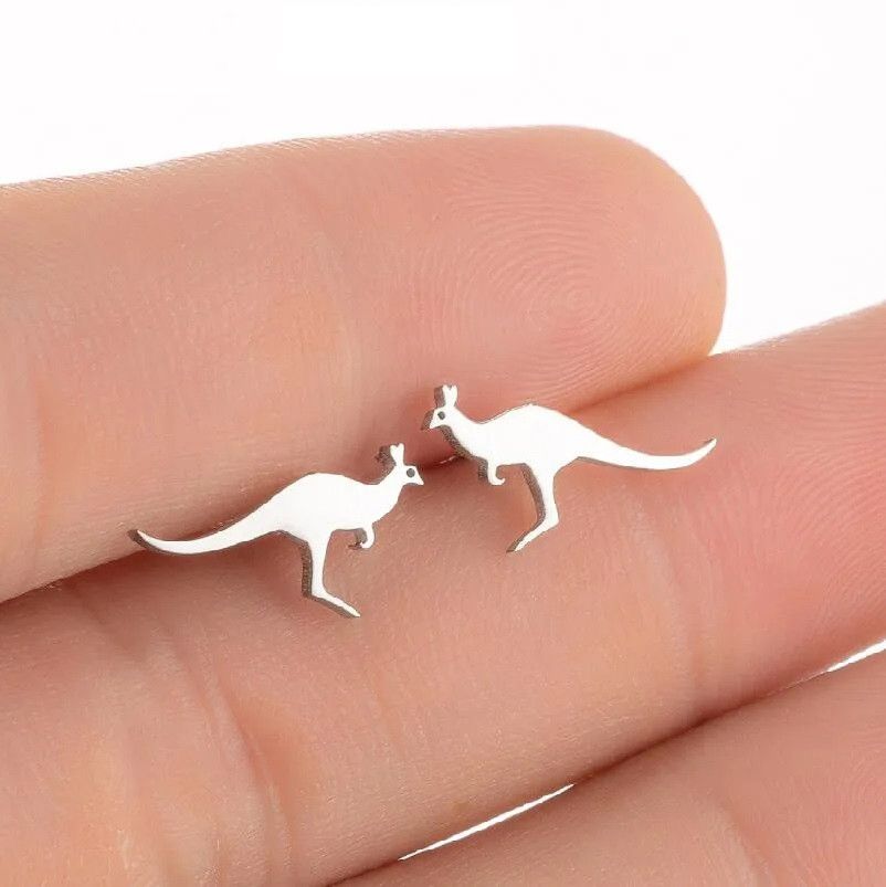 Jewelry Kangaroo Mini Stud Earrings Charm Earring Gift Size ONE SIZE - 1 Thumbnail