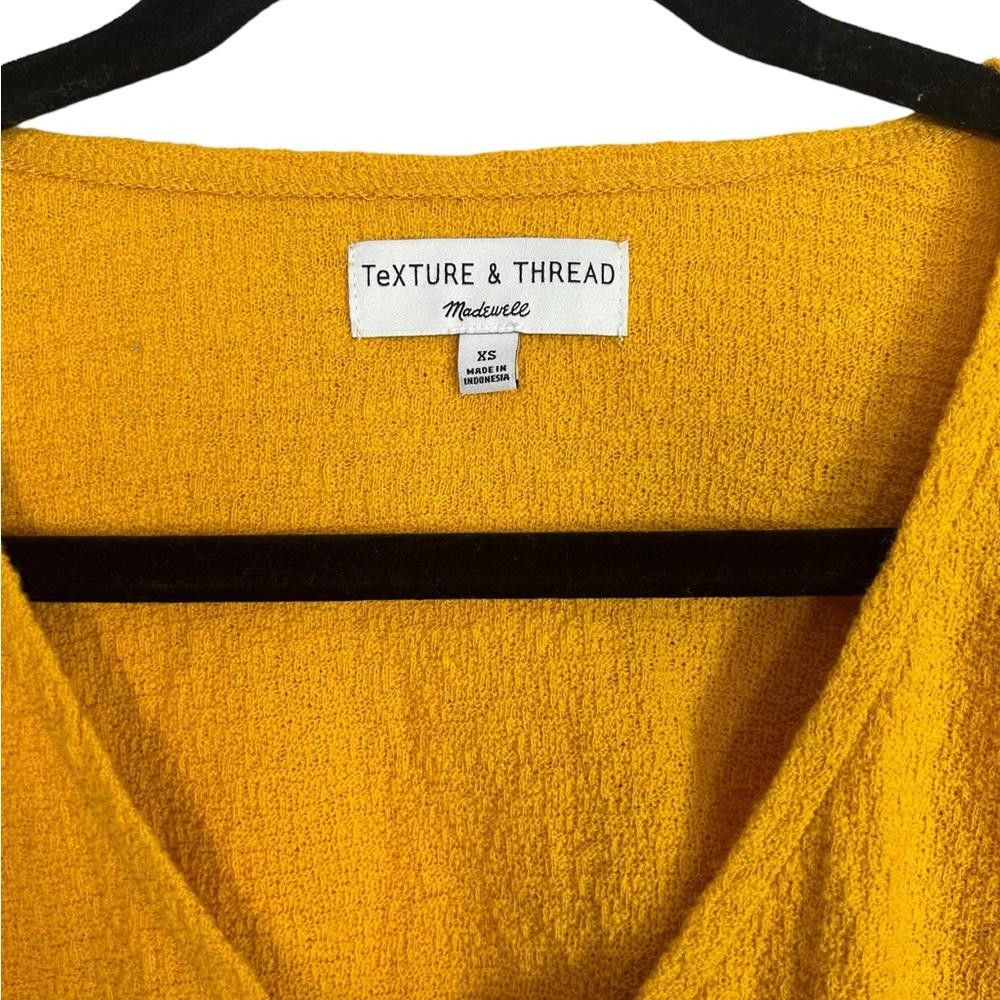 Madewell Madewell l Texutre & Thread Yellow Wrap Top XS Size XS / US 0-2 / IT 36-38 - 9 Thumbnail