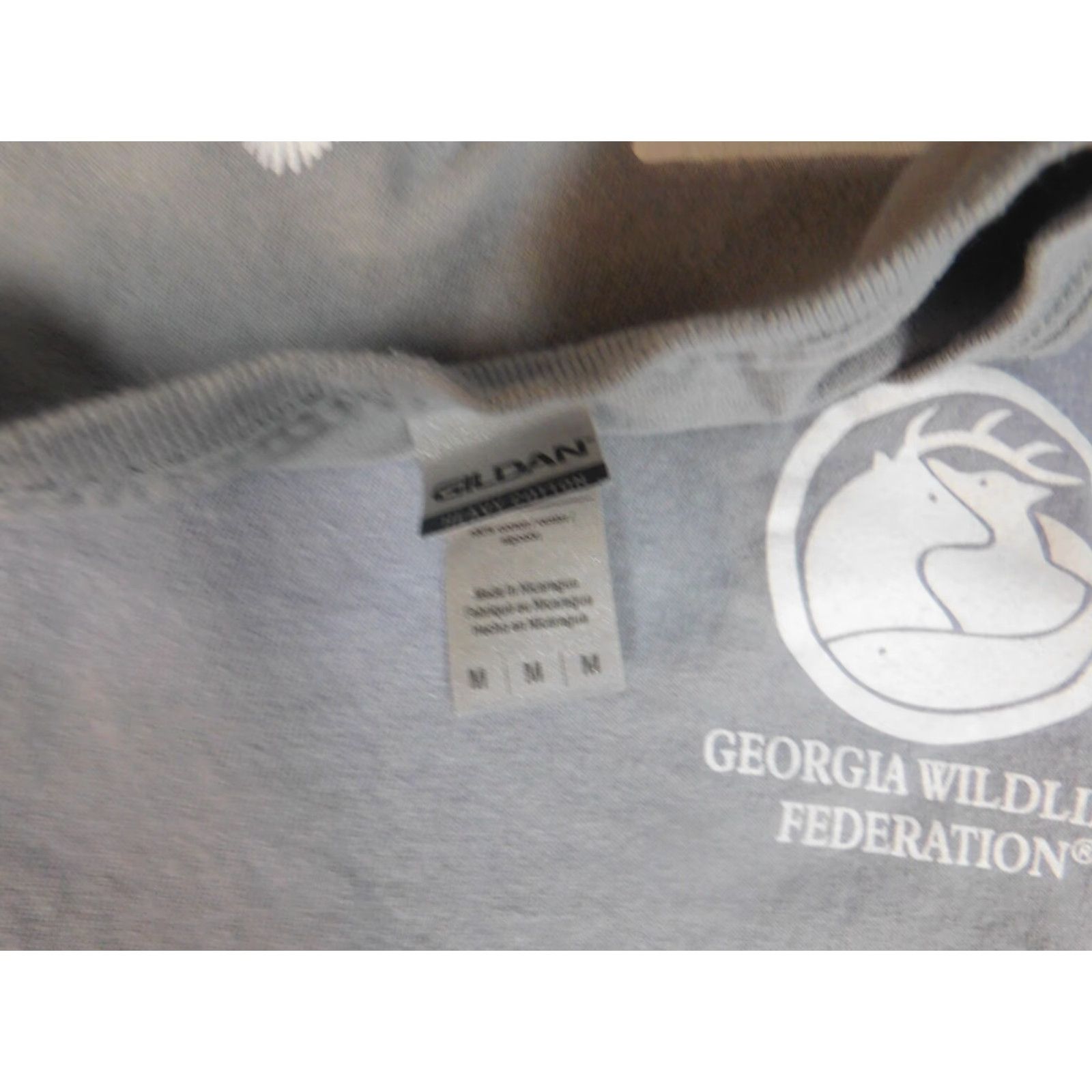 Gildan Gildan Georgia Wildlife Mens T-Shirt Short Sleeve Crew Neck Gray M Animals Dog Cotton Blend Polyester Logo Size US M / EU 48-50 / 2 - 5 Thumbnail
