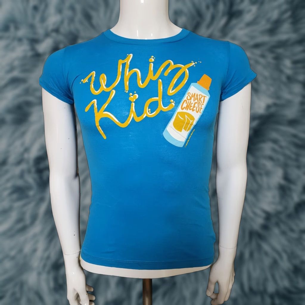 Vintage Womens Goodie Two Sleeves T-Shirt Short Sleeve Crew Neck Blue 100% Cotton Jrs Small Wiz Kid Cheese Funny Easy Shirt Mens Womens Girls? Size S / US 4 / IT 40 - 1 Thumbnail