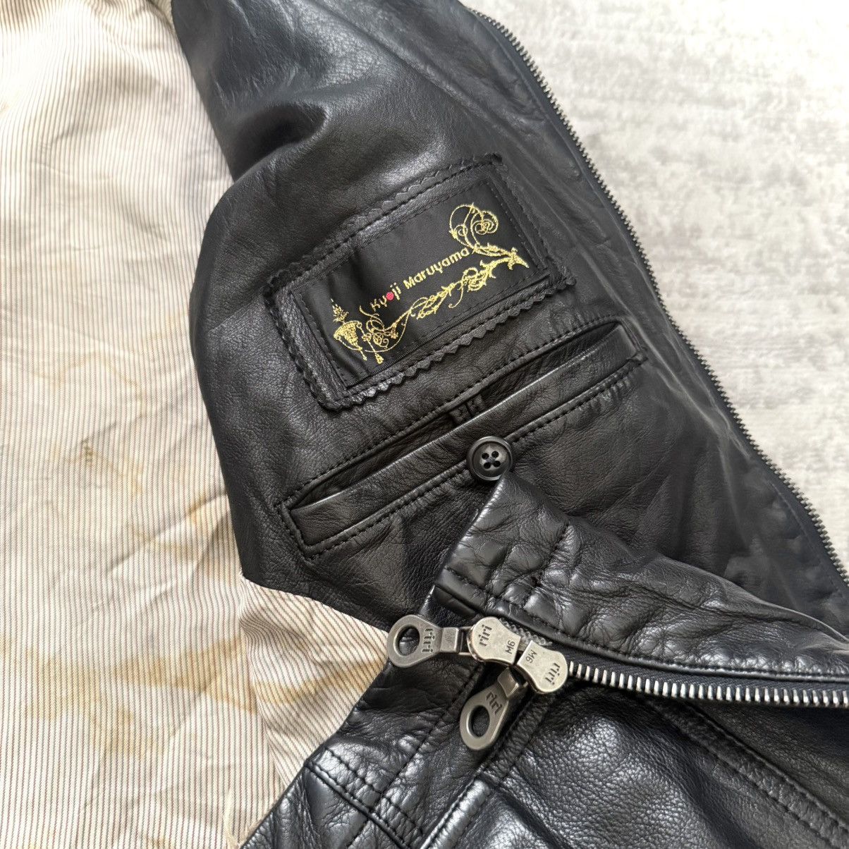 Yohji Yamamoto Early 2000's Kyoji Maruyama Jersey Cowhide Leather Jacket Size US M / EU 48-50 / 2 - 4 Thumbnail
