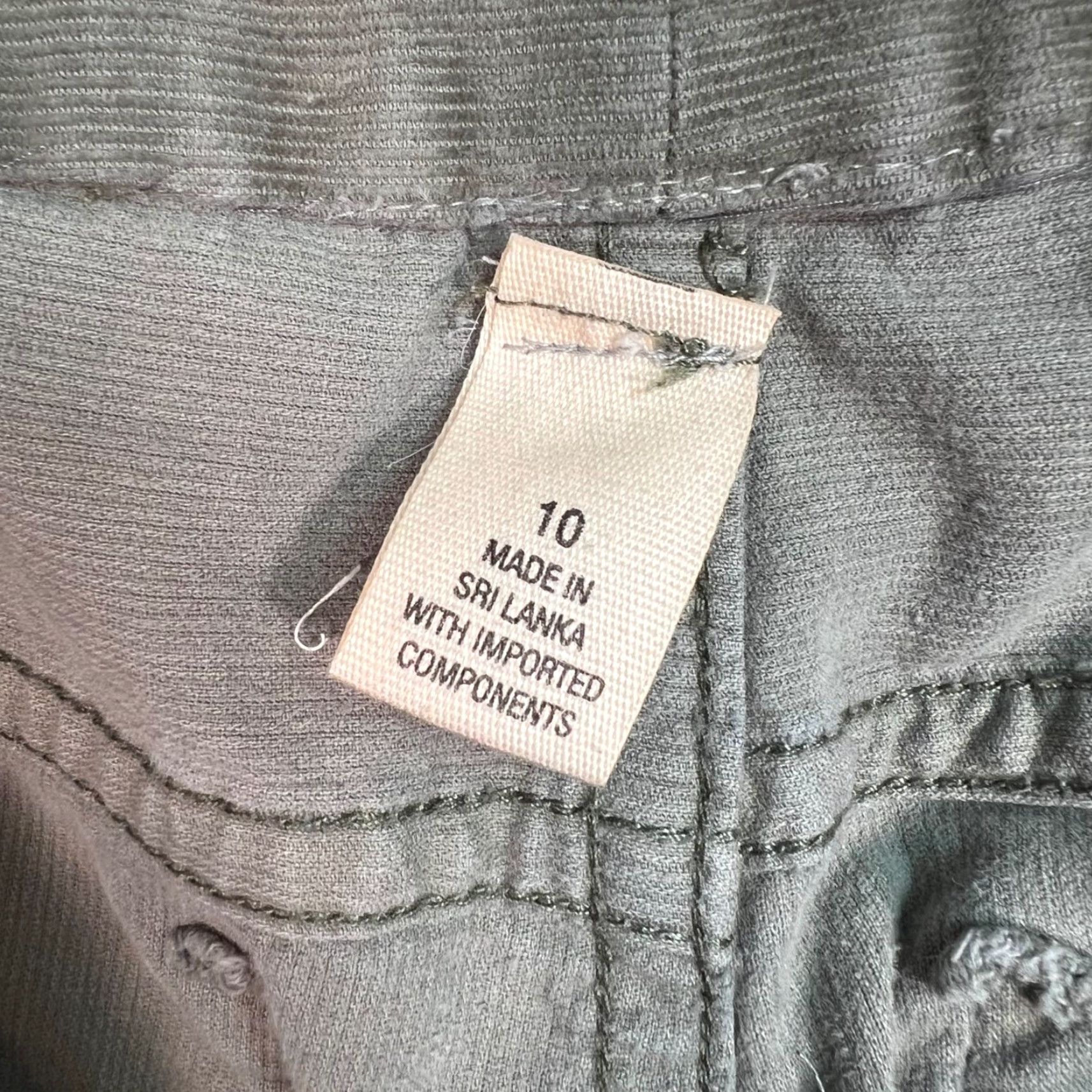 DKNY VINTAGE DKNY Womens Wide Leg Pants Casual Cotton Blend Size 10 Green Chino Size 32" / US 10 / IT 46 - 4 Thumbnail