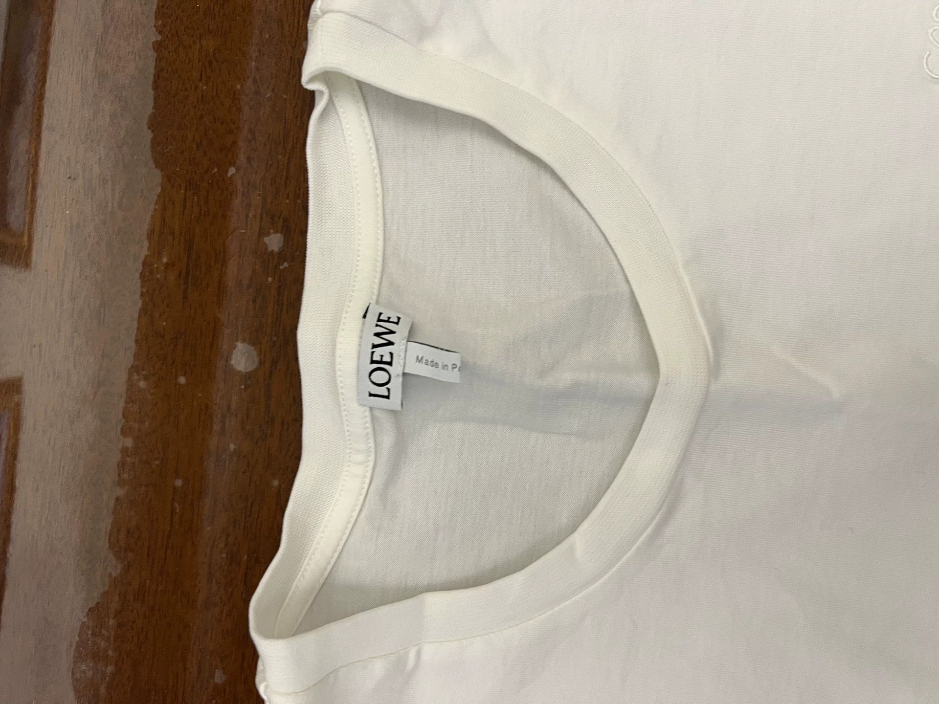 Loewe LOEWE Dropped Shoulder Embroidered Logo White Tee S Size S / US 4 / IT 40 - 3 Thumbnail