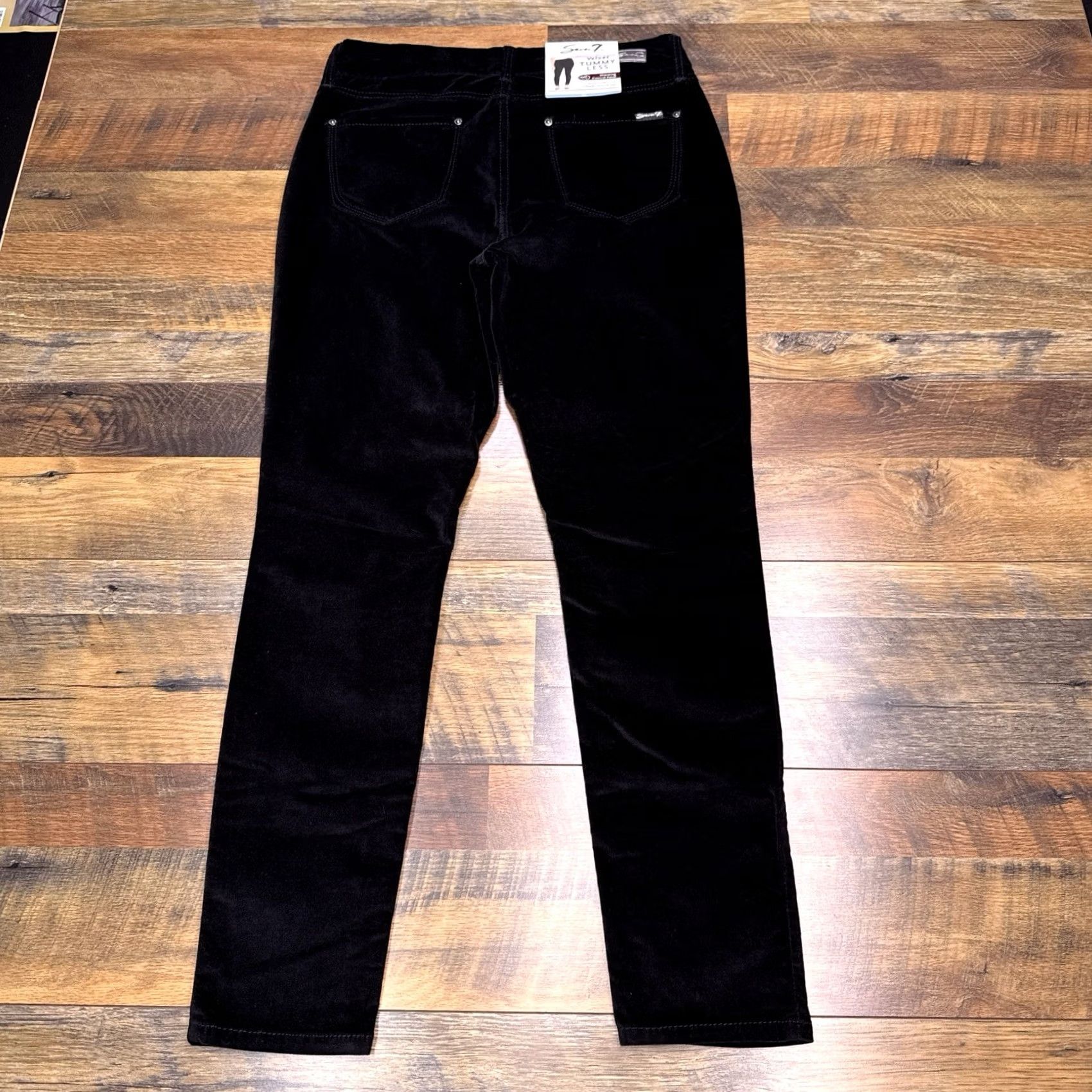 Vintage Seven7 Tumyless High Rise Skinny Velvet Jeans 10 Black Stretch New Womens Size 32" / US 10 / IT 46 - 3 Thumbnail