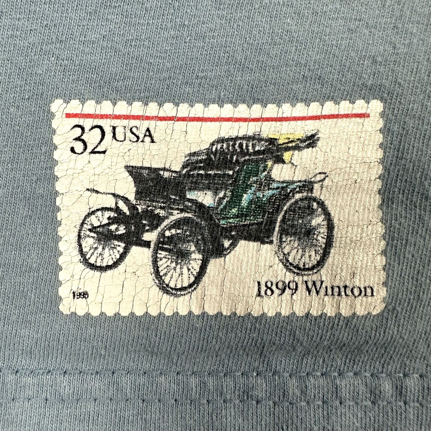 Hanes VINTAGE Hanes Car Shirt Mens Large Blue 1990s Graphic Print All Seasons Double-Sided Crew Neck Short Sleeve T-Shirt 1995 Vintage Goods Size US L / EU 52-54 / 3 - 6 Thumbnail