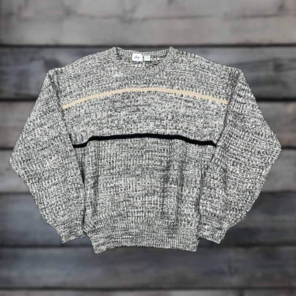 Vintage VINTAGE 90s Striped Chunky Knit Dad Style Sweater Pullover Heavyweight Adult XL Size US XL / EU 56 / 4 - 1 Thumbnail