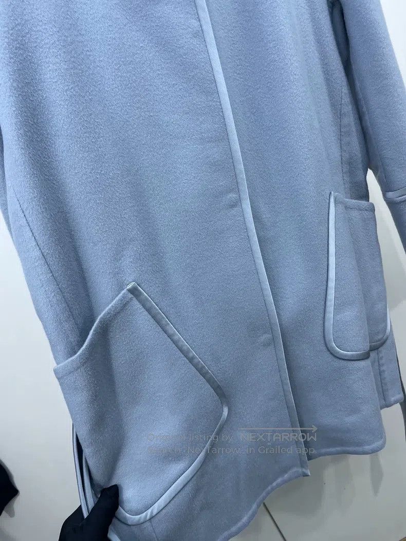 Loro Piana Loro Piana Blue round neck belted cashmere coat Size S / US 4 / IT 40 - 4 Thumbnail