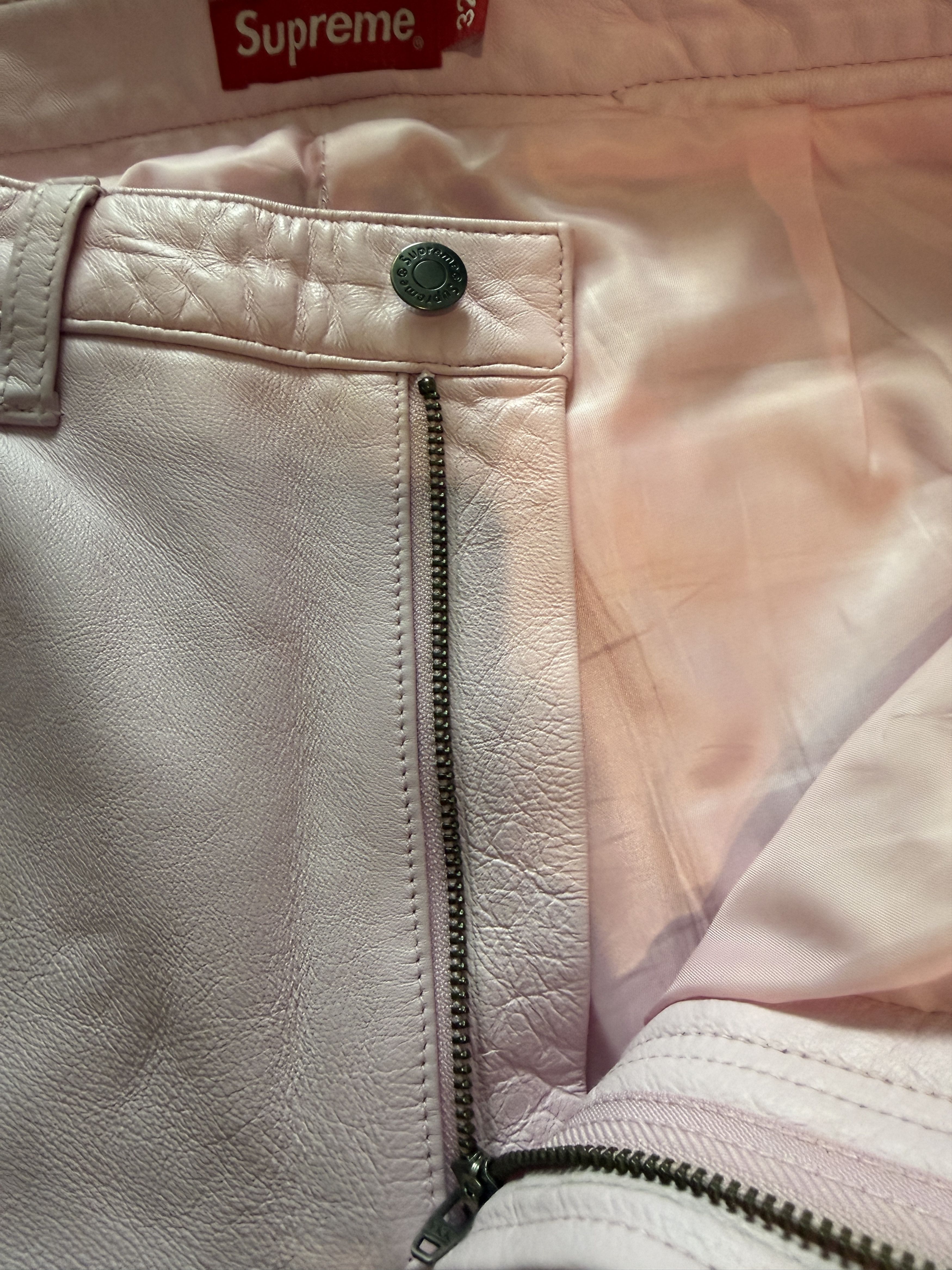Supreme Supreme Leather 5-Pocket Jean Pink Size US 32 / EU 48 - 6 Thumbnail