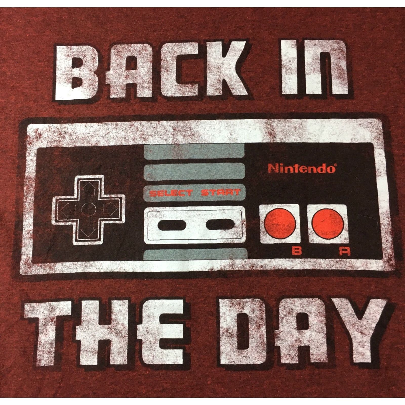 Nintendo Nintendo T-Shirt Mens S Back In The Day Distressed Red 90s Super Nintendo Controller Graphical Tee - Sz S EUC Size US S / EU 44-46 / 1 - 2 Thumbnail