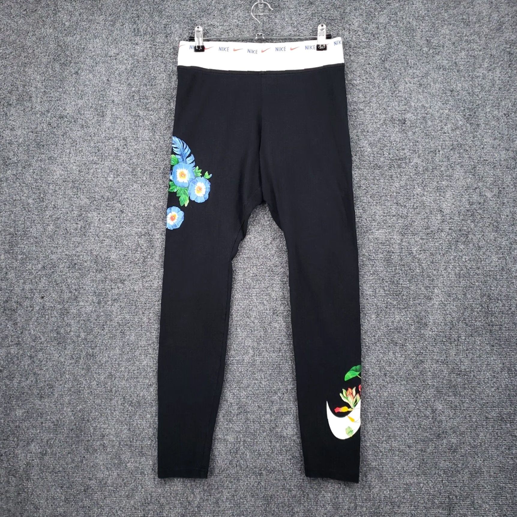 Nike Nike Large 7 8 Running Leggings Floral Yoga Pants Black Grailed