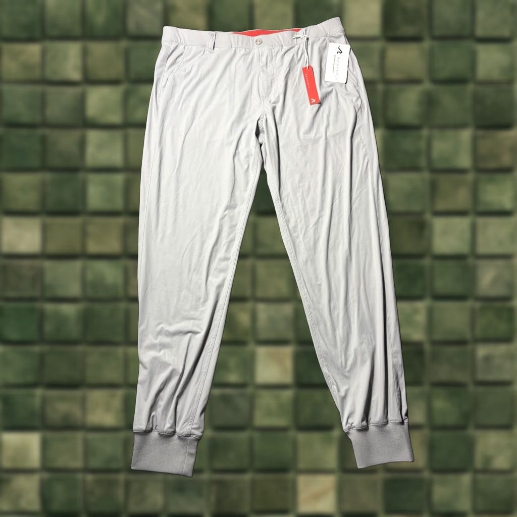 Vintage Redvanly Pants Mens Large Gray Halliday Jogger Pull On Golf NWT Performance NEW Size US 33 - 1 Thumbnail