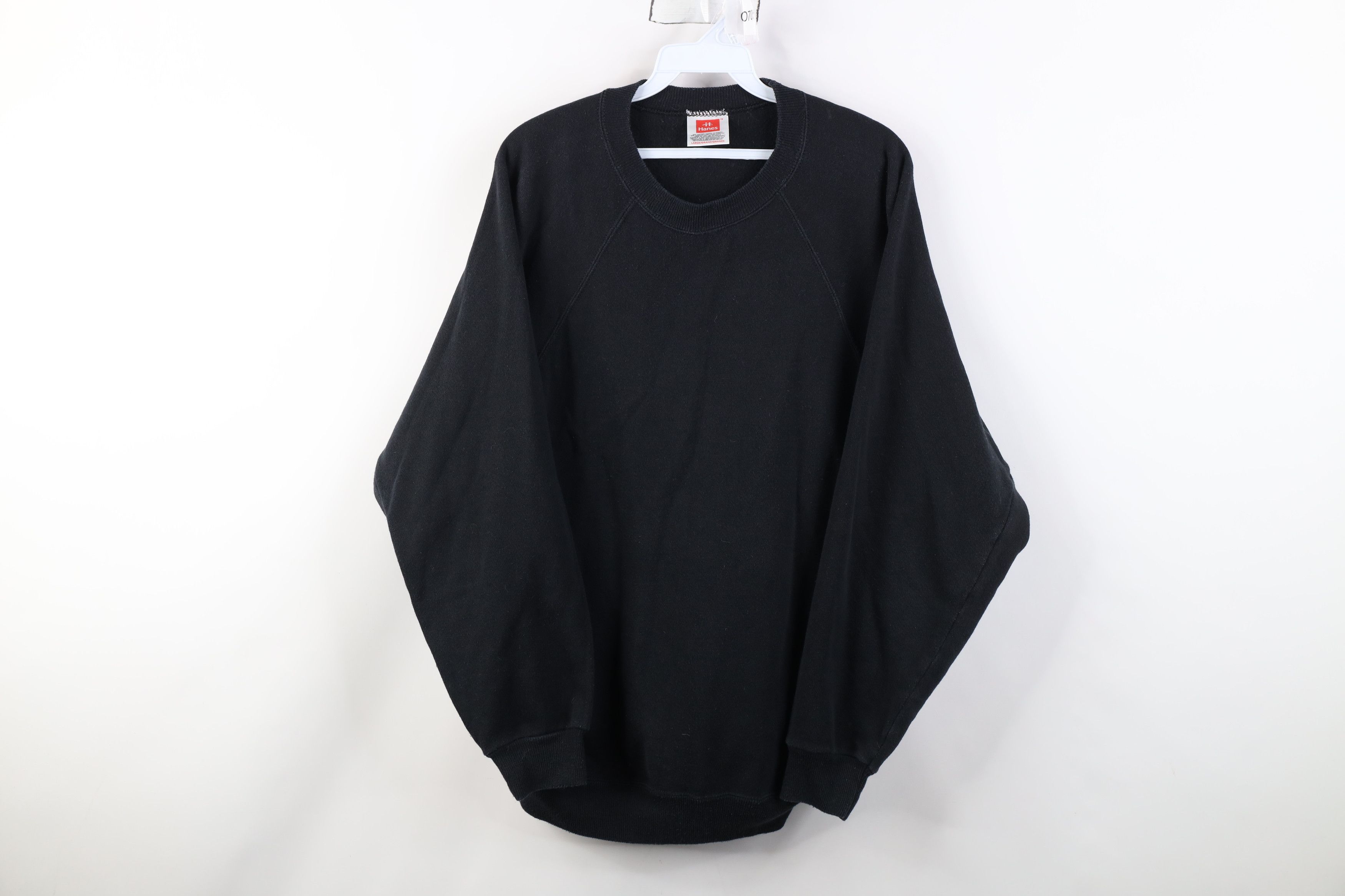 Vintage Vintage 90s Streetwear Raglan Crewneck Sweatshirt Black Size US L / EU 52-54 / 3 - 1 Thumbnail