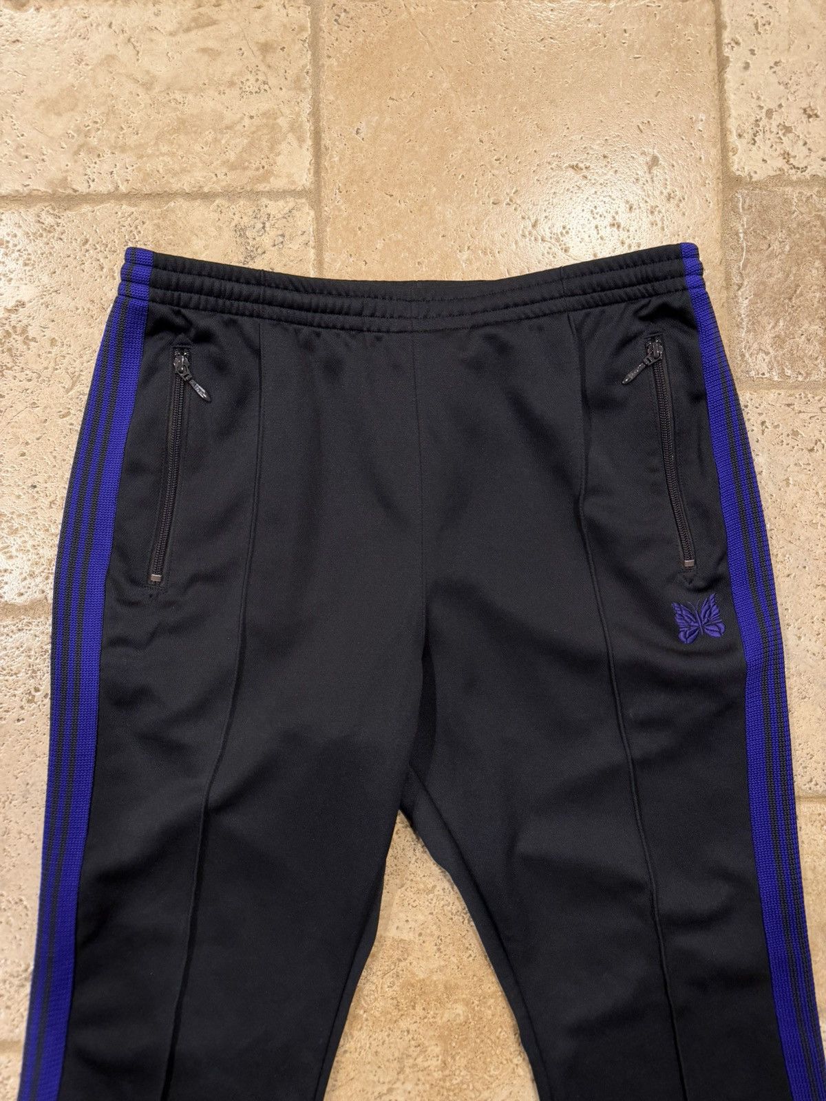 Needles Needles Yellow Black / Purple Poly Smooth Narrow Track Pants Size US 32 / EU 48 - 4 Thumbnail