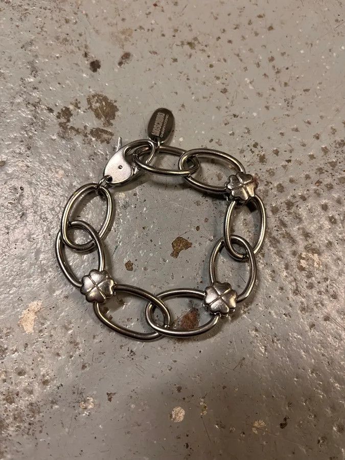Moschino Moschino Silver Metal Chain Bracelet Size ONE SIZE - 2 Thumbnail