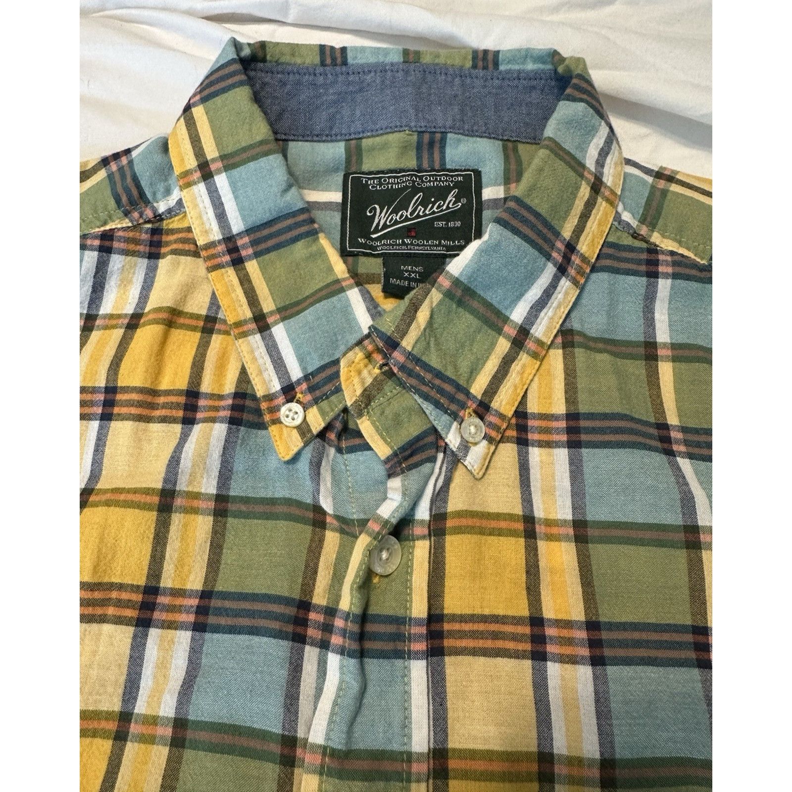 Woolrich Woolen Mills Woolrich Plaid Button Shirt Yellow/Blue XXL Outdoor Gorpcore Size US XXL / EU 58 / 5 - 4 Thumbnail