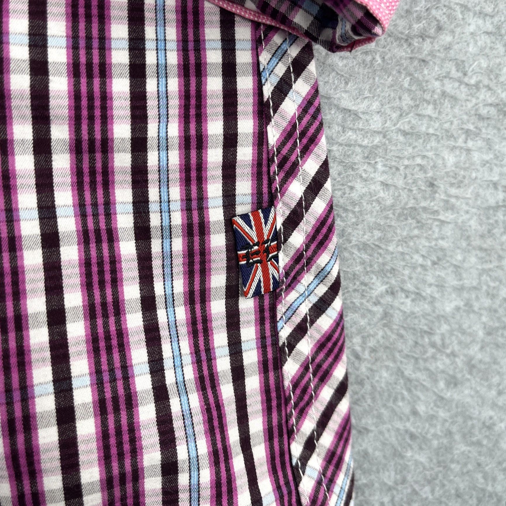 English Laundry English Laundry Shirt Large Purple Striped Flip Cuff Button Up Long Sleeve Mens Size US L / EU 52-54 / 3 - 4 Thumbnail