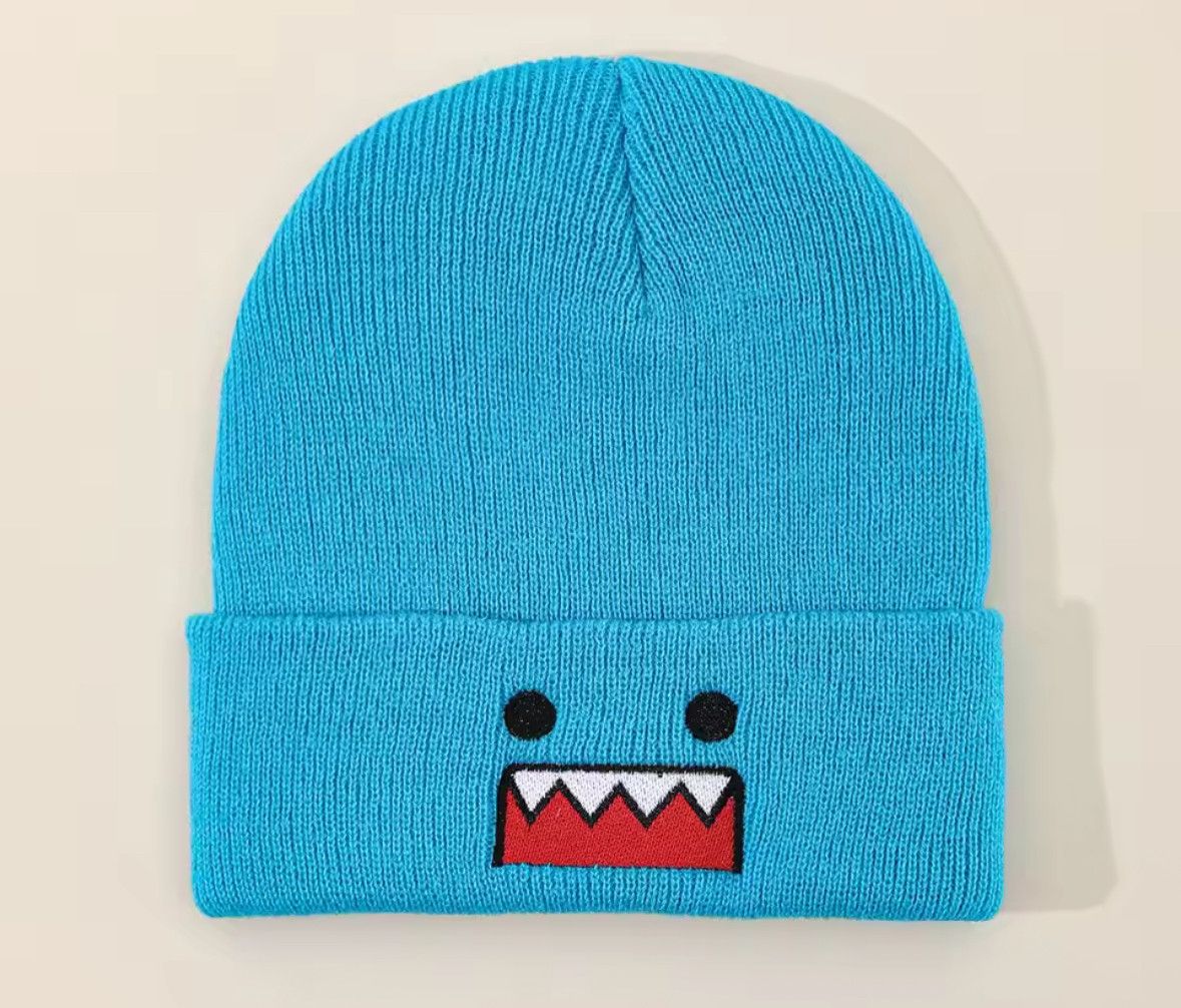 Japanese Brand Y2K Blue Domo Bear Kun Beanie Autumn Winter Warm Hat Size ONE SIZE - 1 Thumbnail